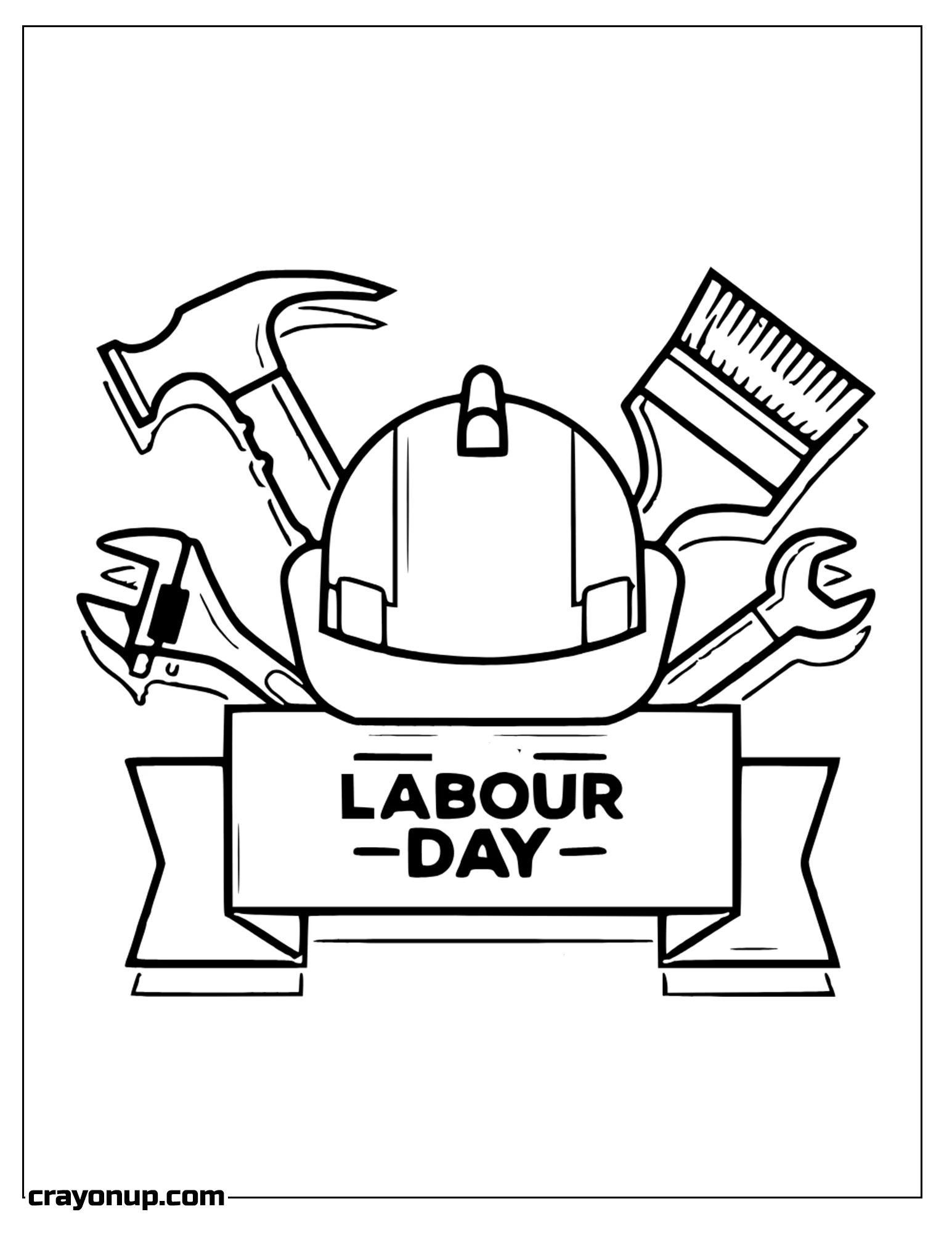  Coloring Page of Easy Happy International Labor Day Coloring Sheet