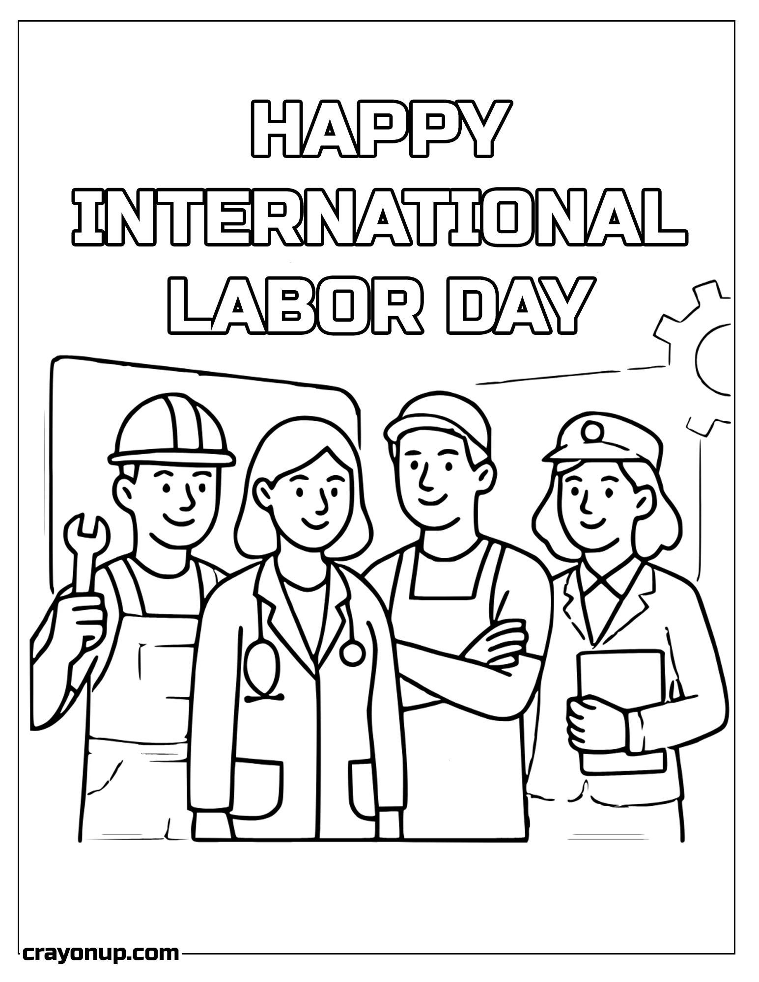  Coloring Page of Easy Happy International Labour Day To Color
