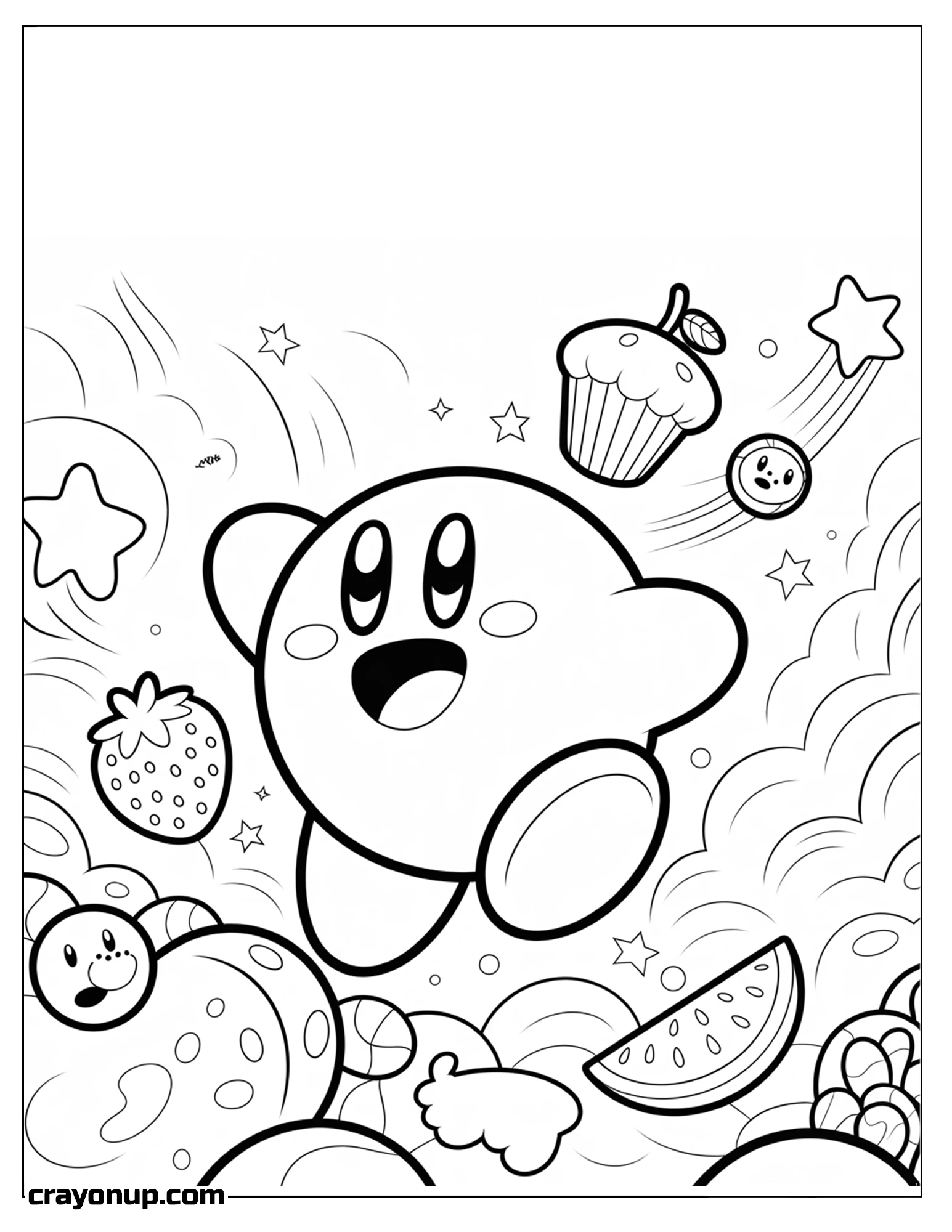 Coloring Page of Easy Kirby Coloring Page to Color