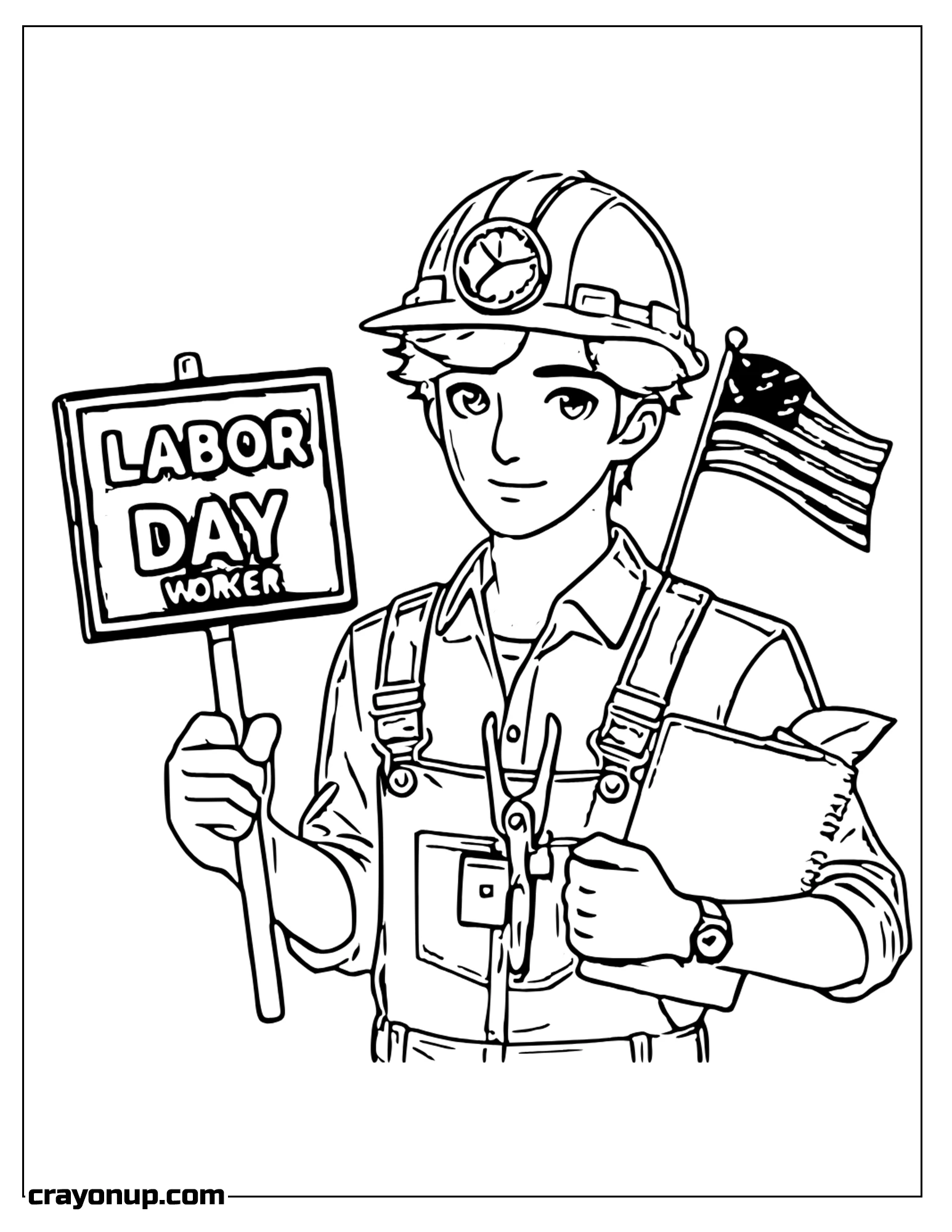  Coloring Page of Easy Labor Day Coloring Page