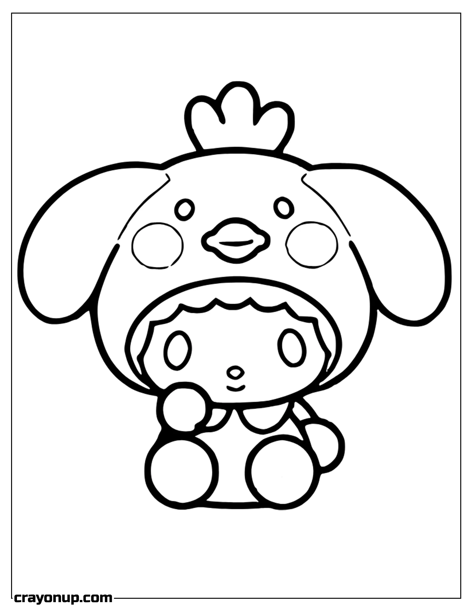 Coloring Page of Easy My Melody Like Ice Cream Coloring Page to Color