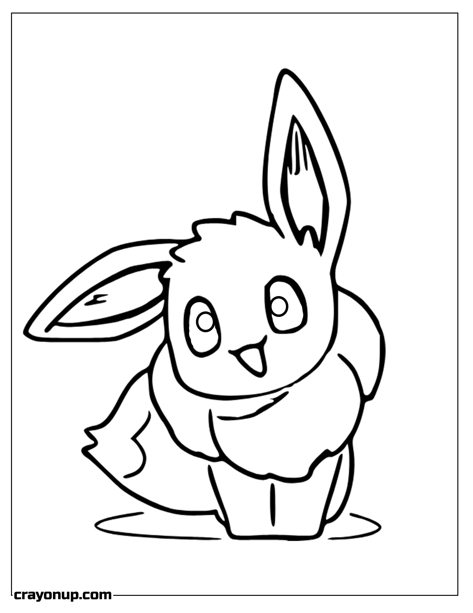 Coloring Page of Eevee Character Coloring Page For Kids