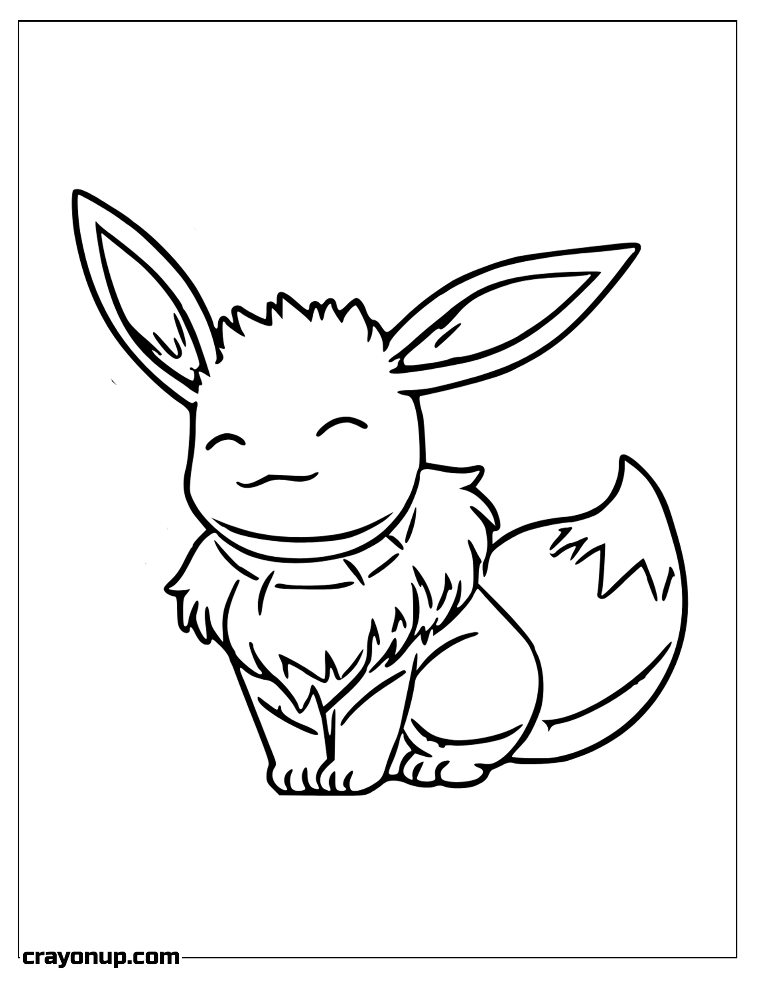 Coloring Page of Eevee From Pokemon Coloring Sheet