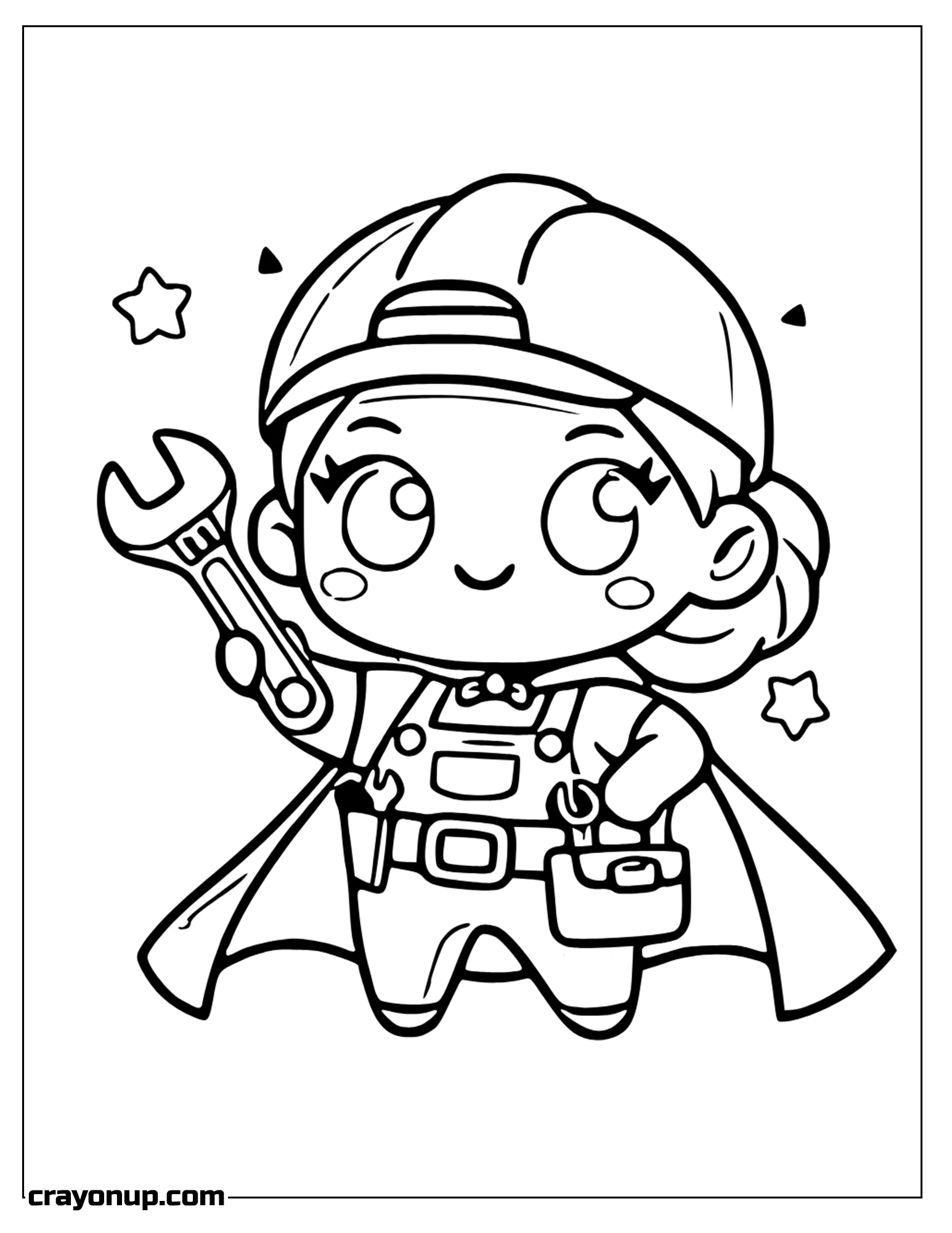  Coloring Page of Excited Labor Women Worker To Color