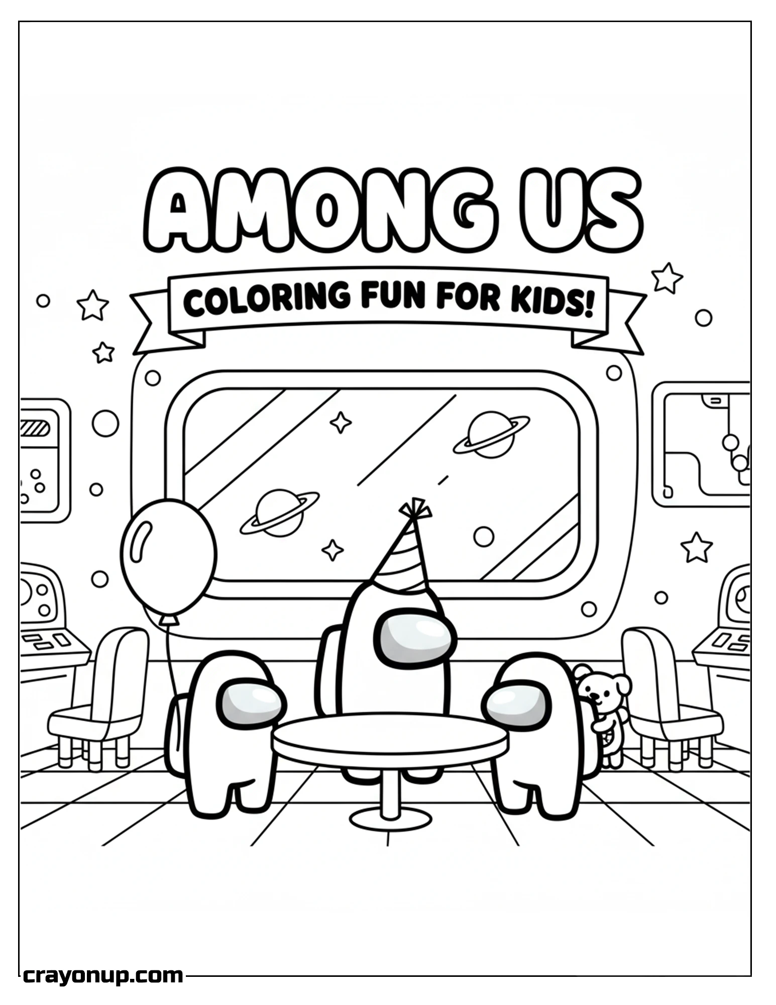 Coloring Page of Free Among Us Coloring Sheet for Children