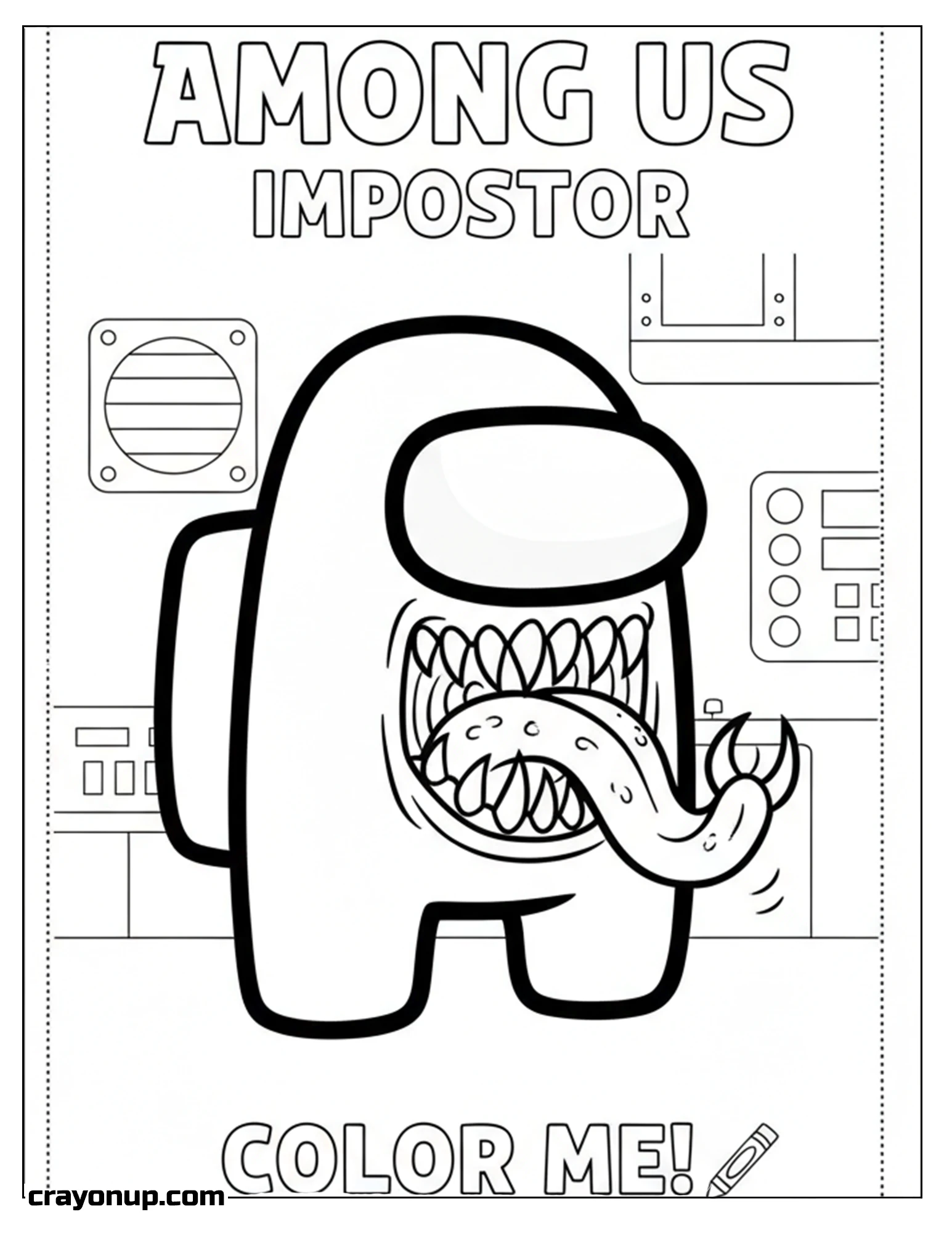 Coloring Page of Free Among Us Impostor Coloring Page to Color