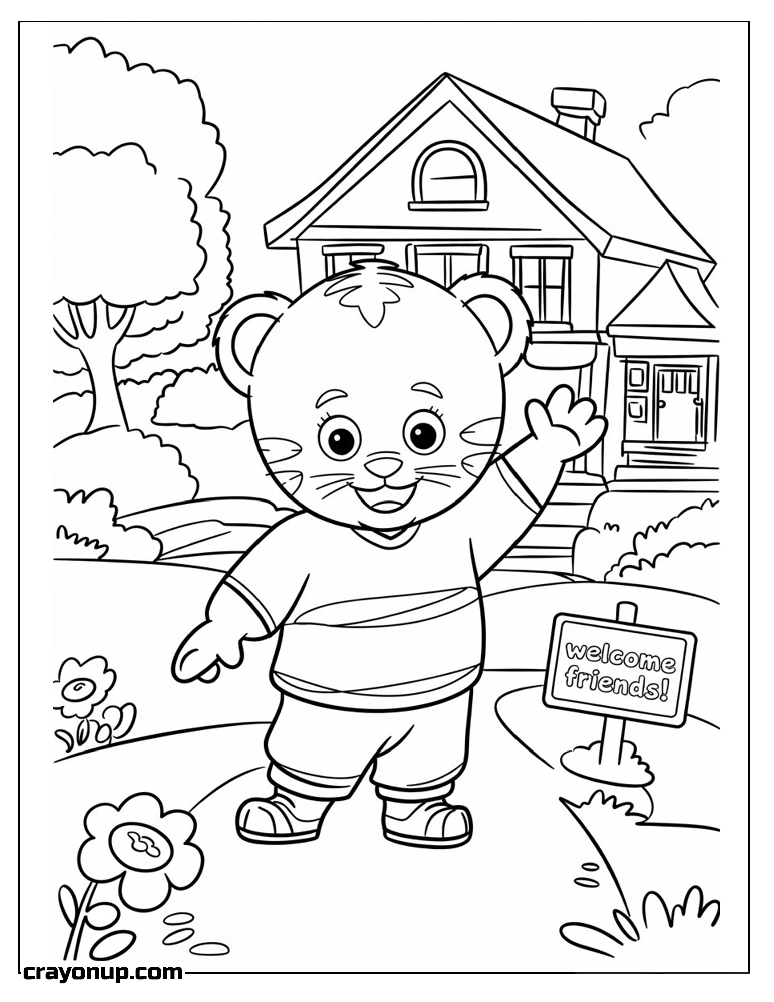 Coloring Page of Free Daniel Tiger Coloring Sheet for Children