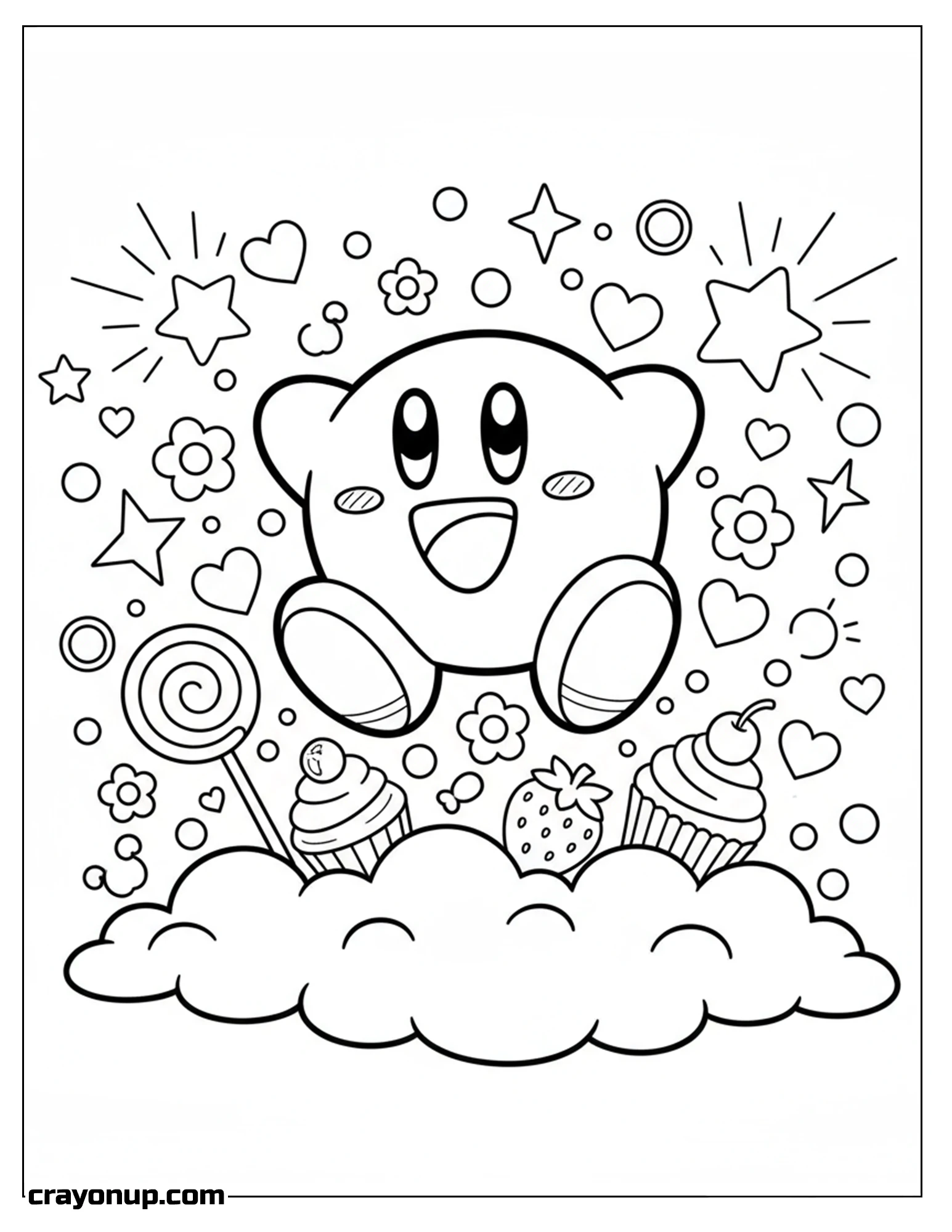 Coloring Page of Free Kirby Coloring Sheet for Children