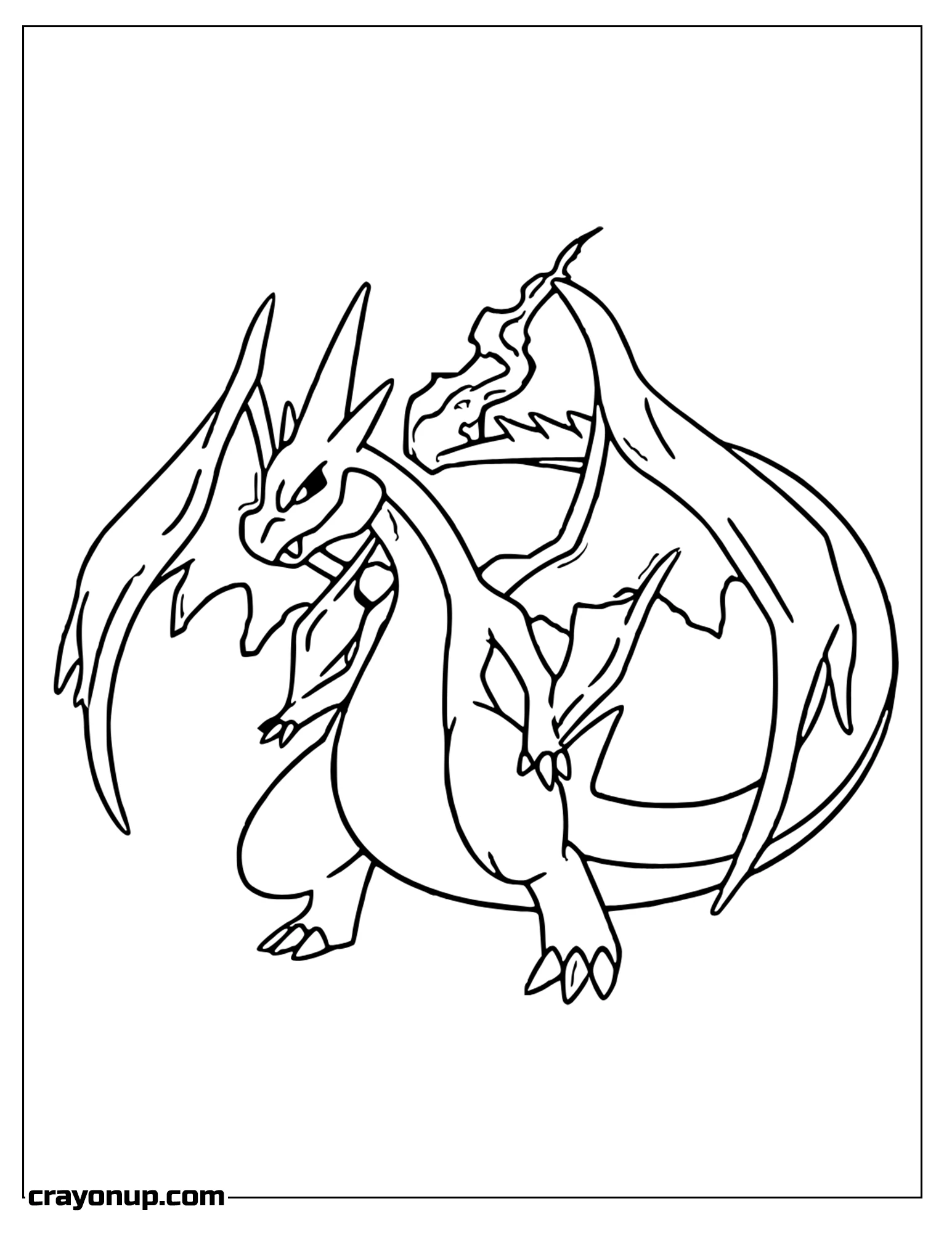 Coloring Page of Free Printable Charizard Coloring Sheet