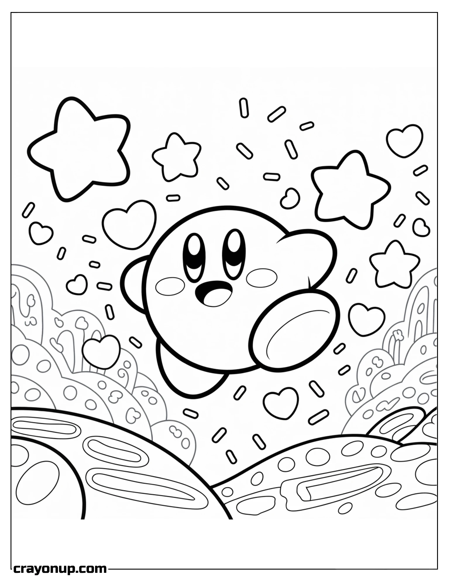 Coloring Page of Free Printable Kirby Coloring Sheet