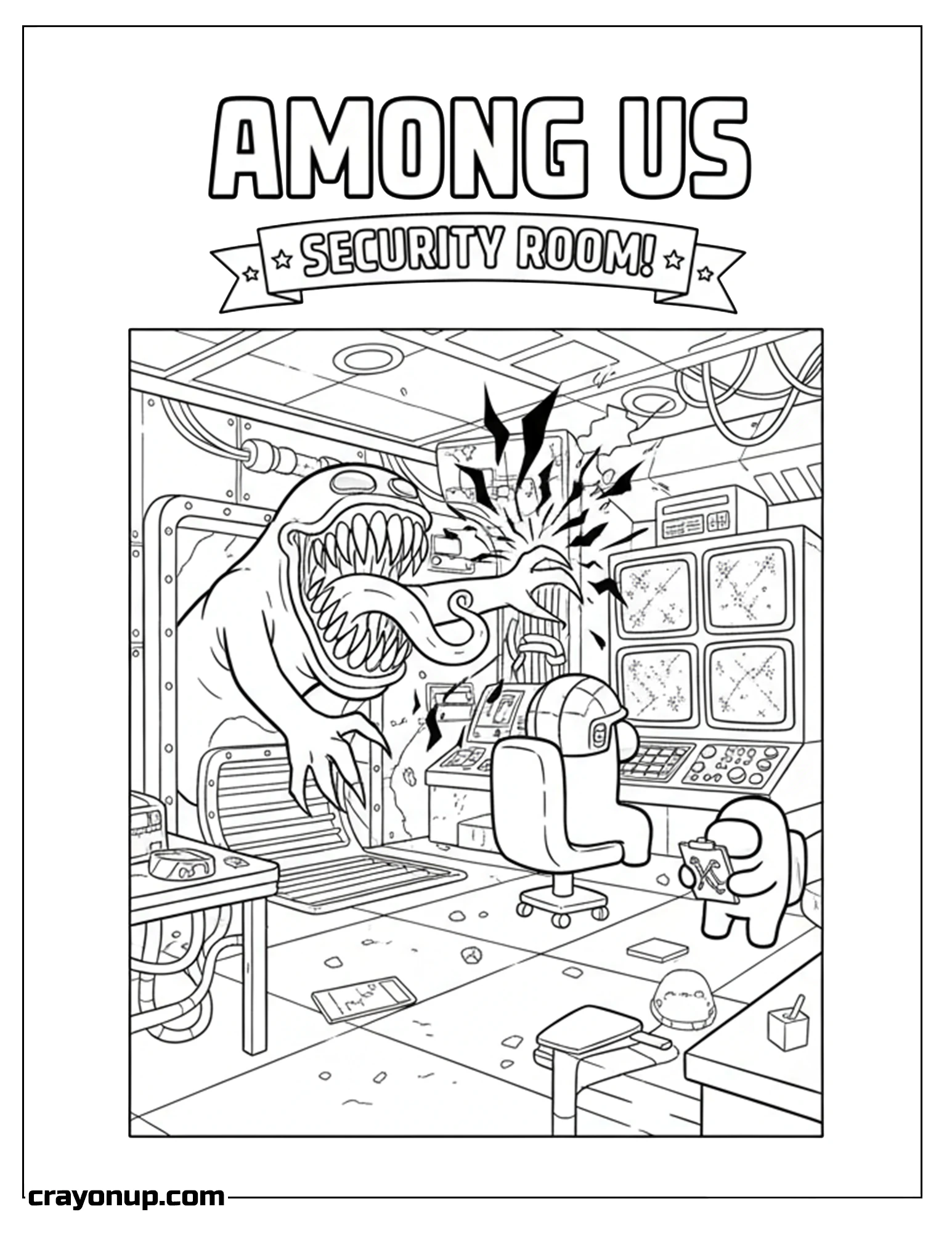 Coloring Page of Fun Among Us Impostor Coloring Sheet for Kids
