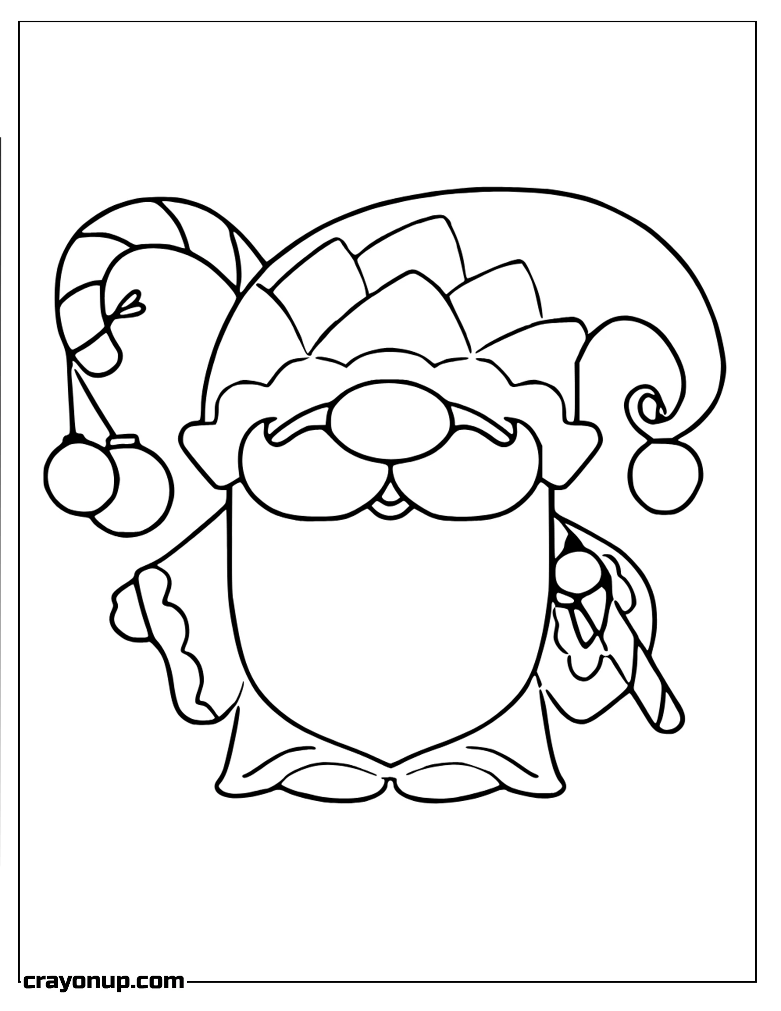 omyy Coloring Page of Gnome Holding Candy in Back