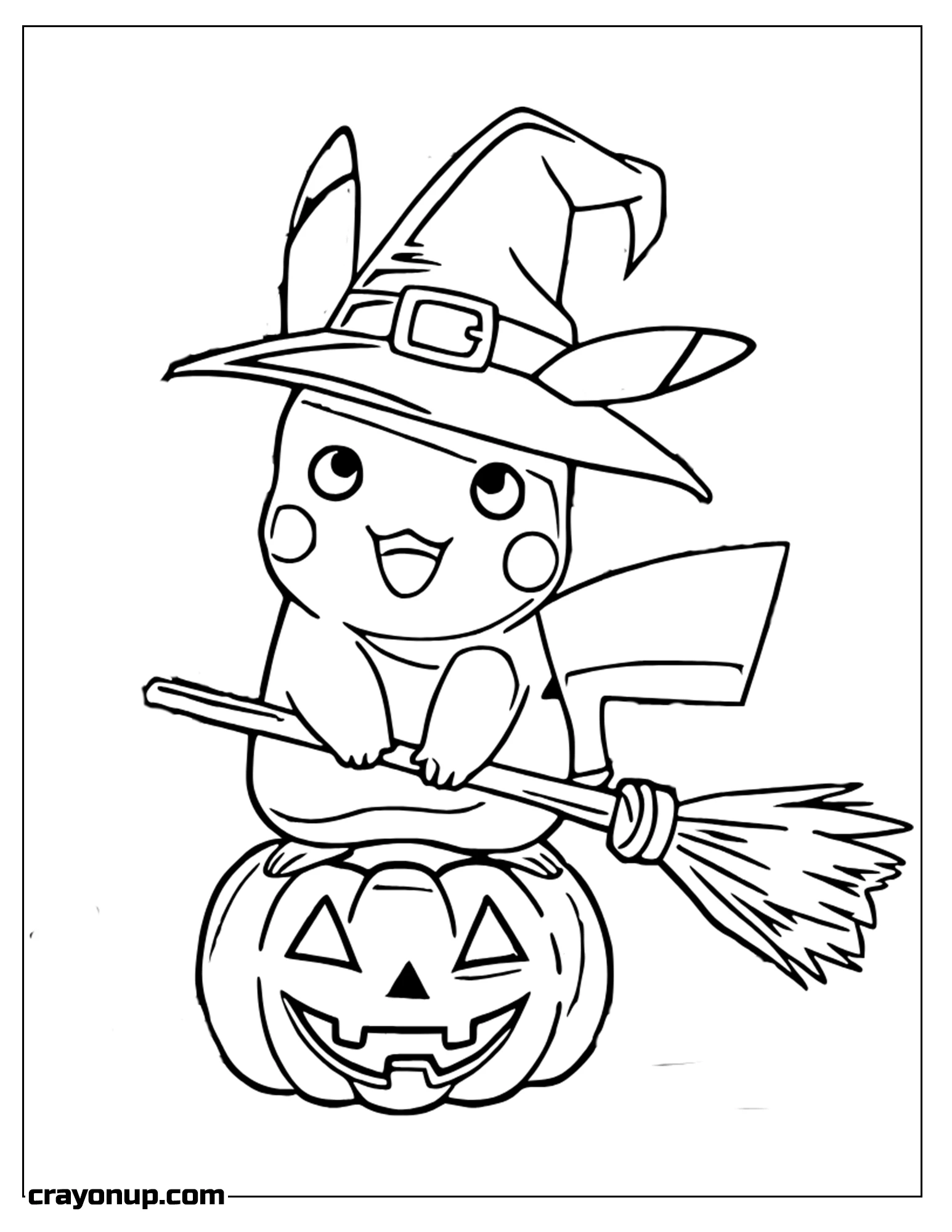 Coloring Page of Halloween Pikachu To Color