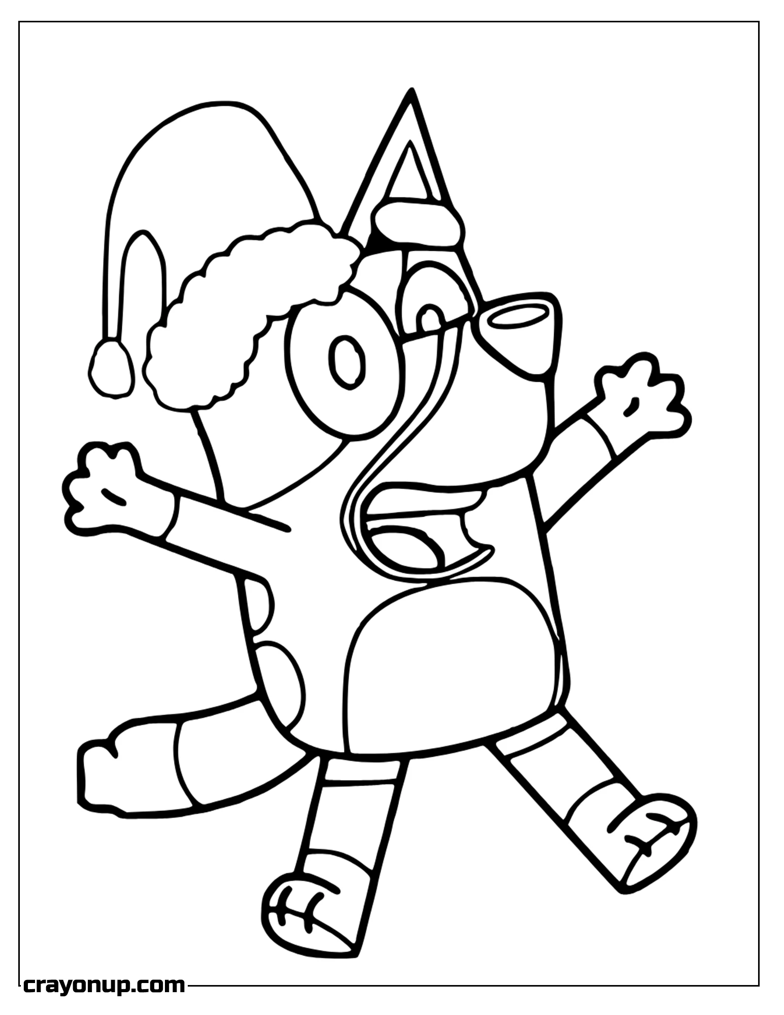 omyy Coloring Page of Happy Bluey character Bandit Heeler
