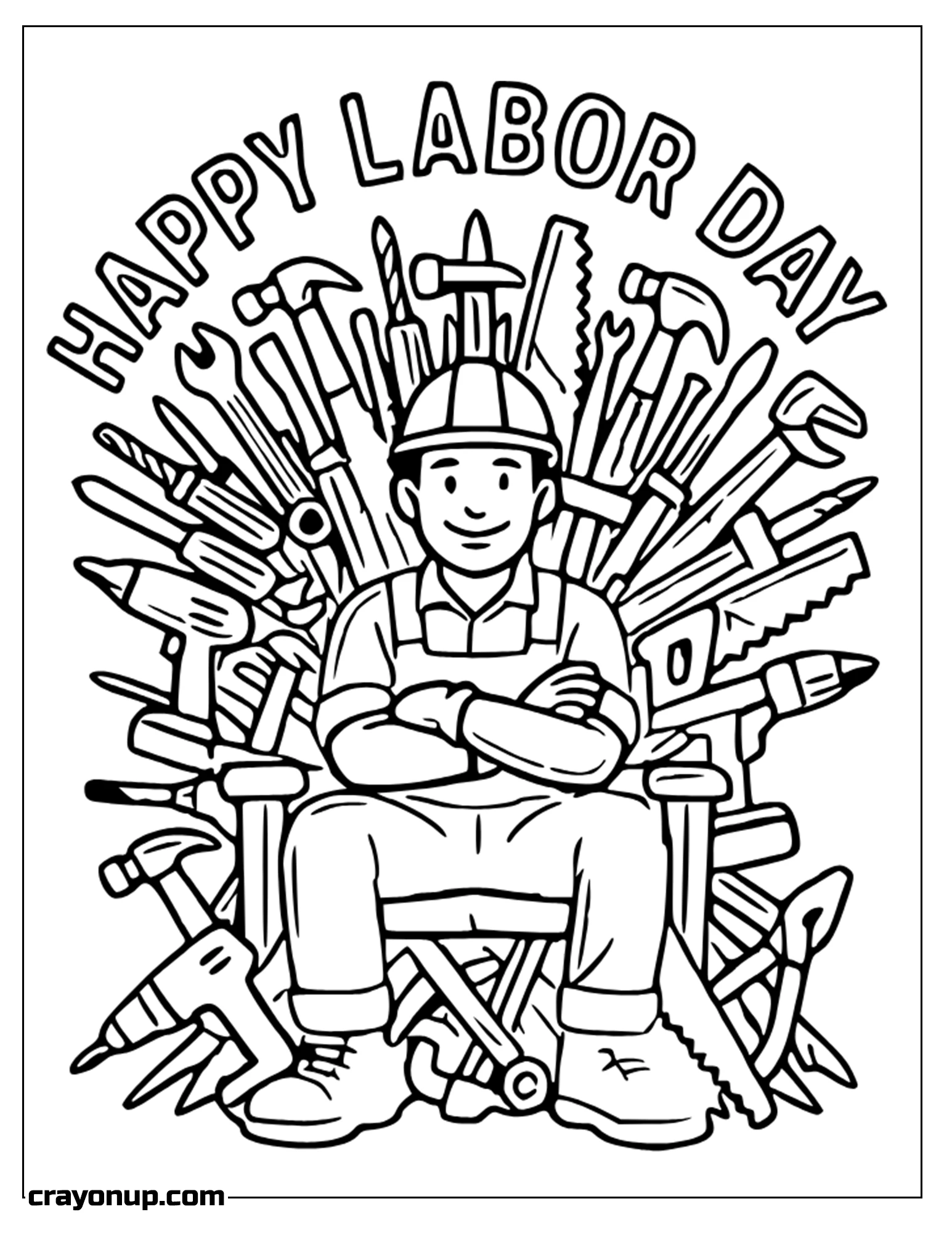  Coloring Page of Happy International  Labor Labor Day Coloring Sheet