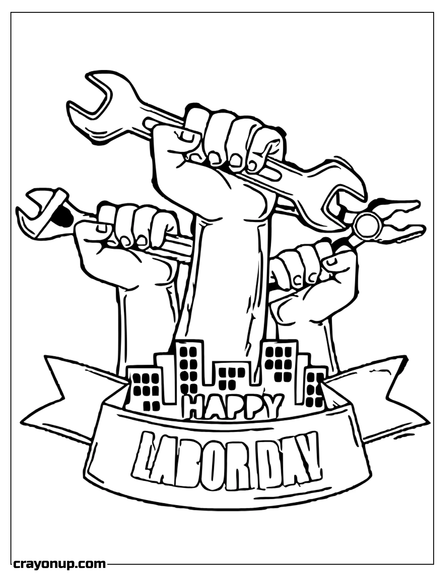  Coloring Page of Happy Labor Day  Holly Day To Color