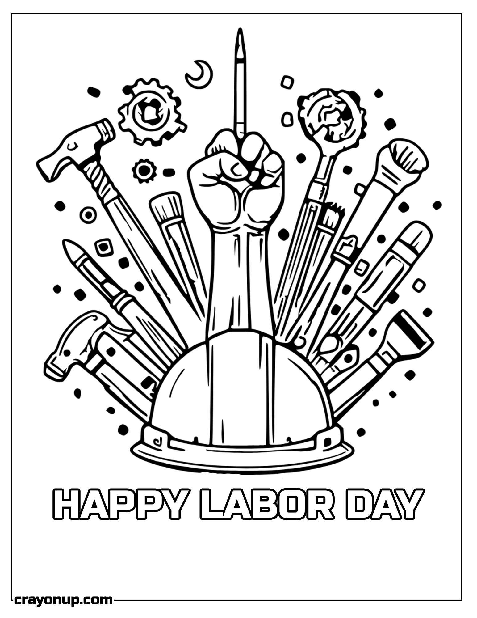  Coloring Page of Happy Labour Day Coloring Page