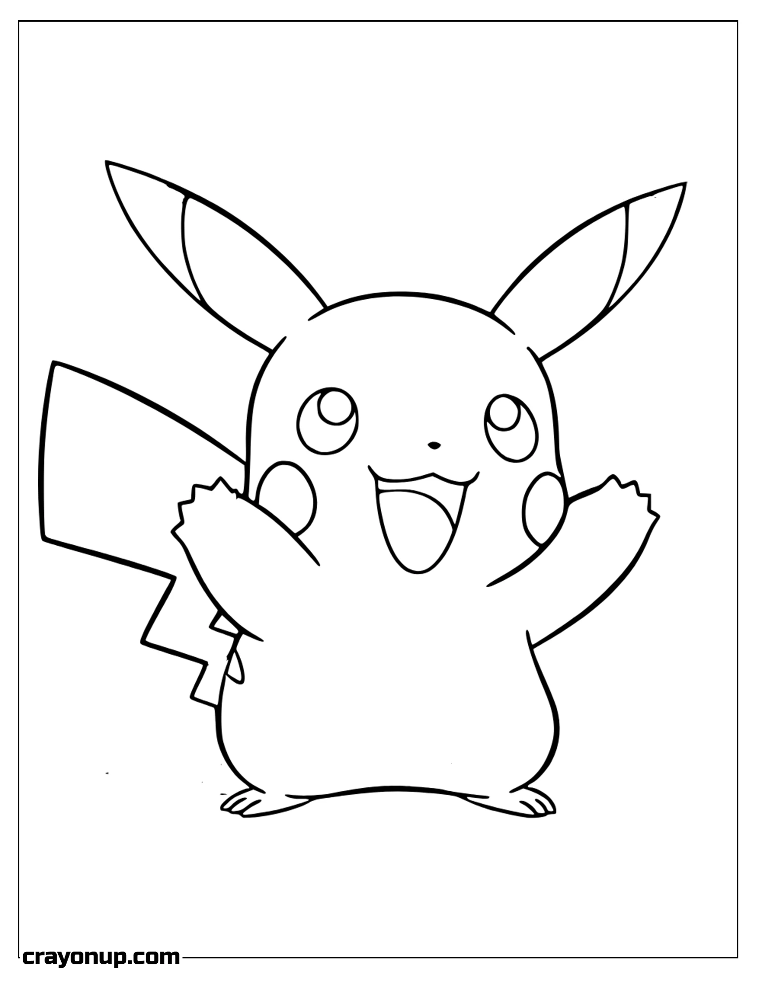 Coloring Page of Happy Pikachu Coloring Page