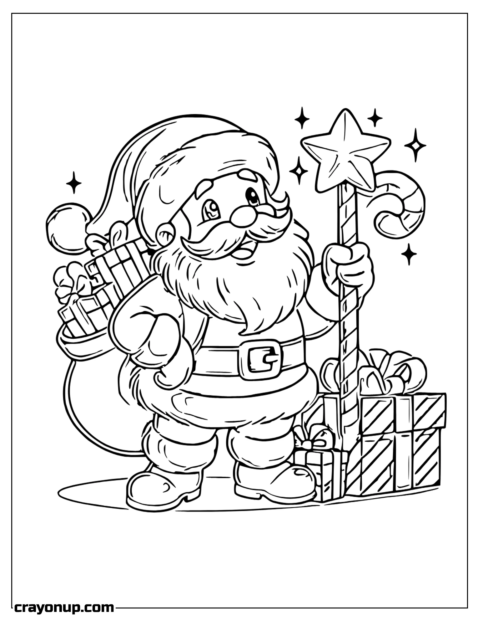 omyy Coloring Page of Happy Santa Claus