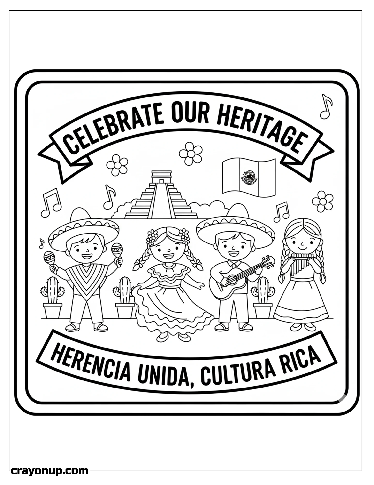 Coloring Page of Hispanic Heritage Month Coloring Page – Easy & Fun