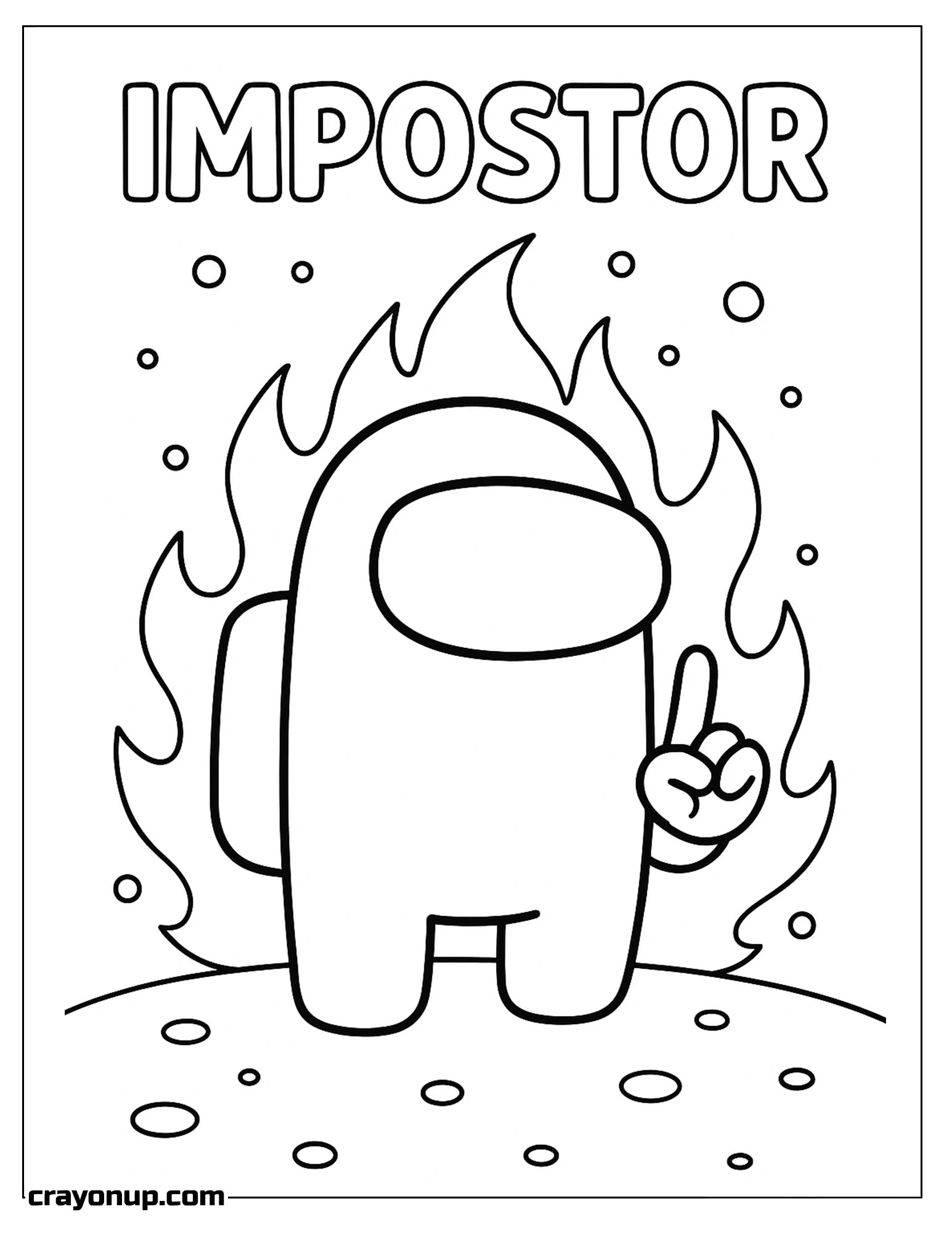 Coloring Page of Impostor Among Us Colouring Page