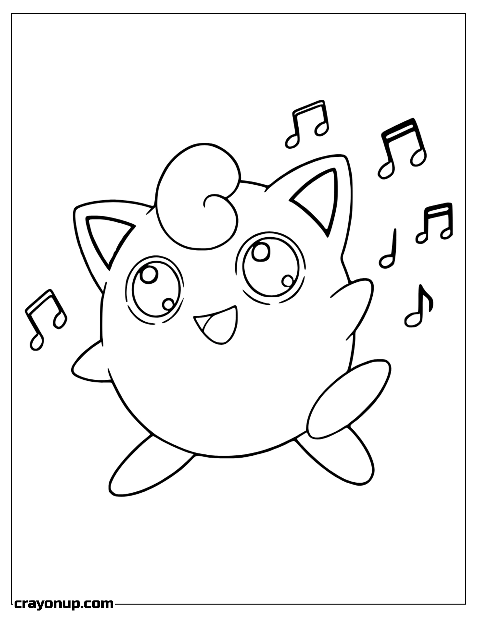 Coloring Page of Jigglypuff Singing Pokémon To Color