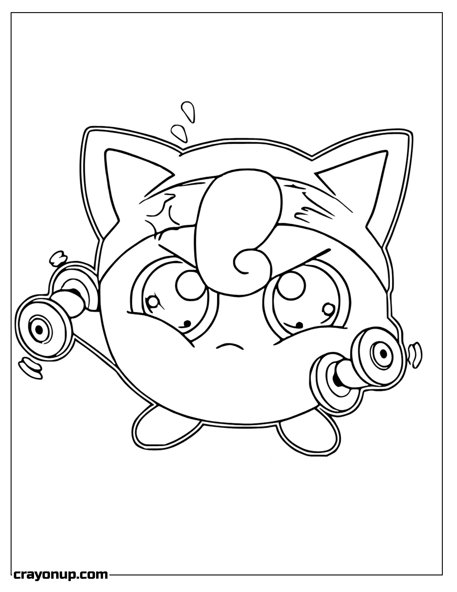 Coloring Page of Jigglypuff Working Out Coloring Page
