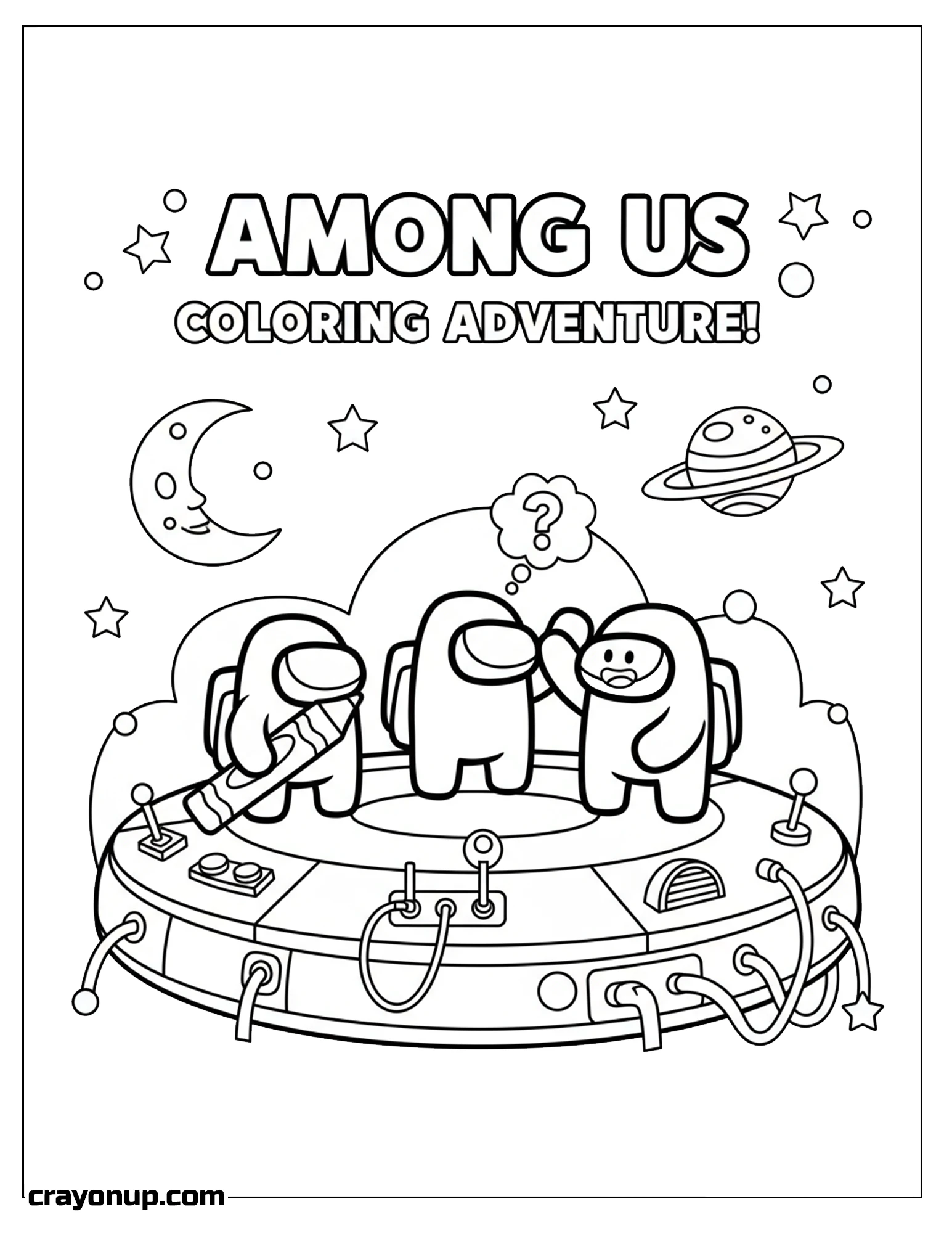 Coloring Page of Kawaii Among Us Adorable Coloring Page