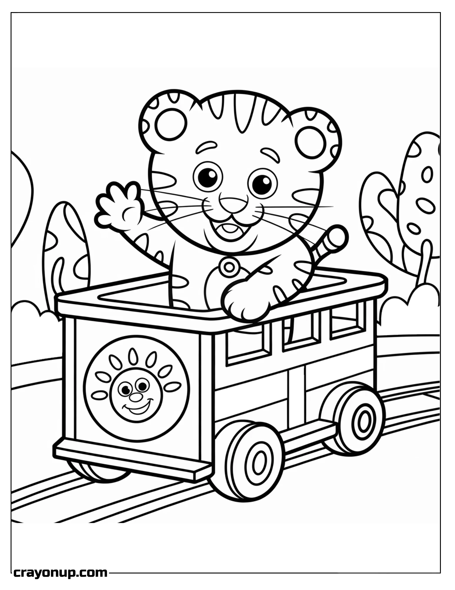 Coloring Page of Kawaii Daniel Tiger Adorable Coloring Page