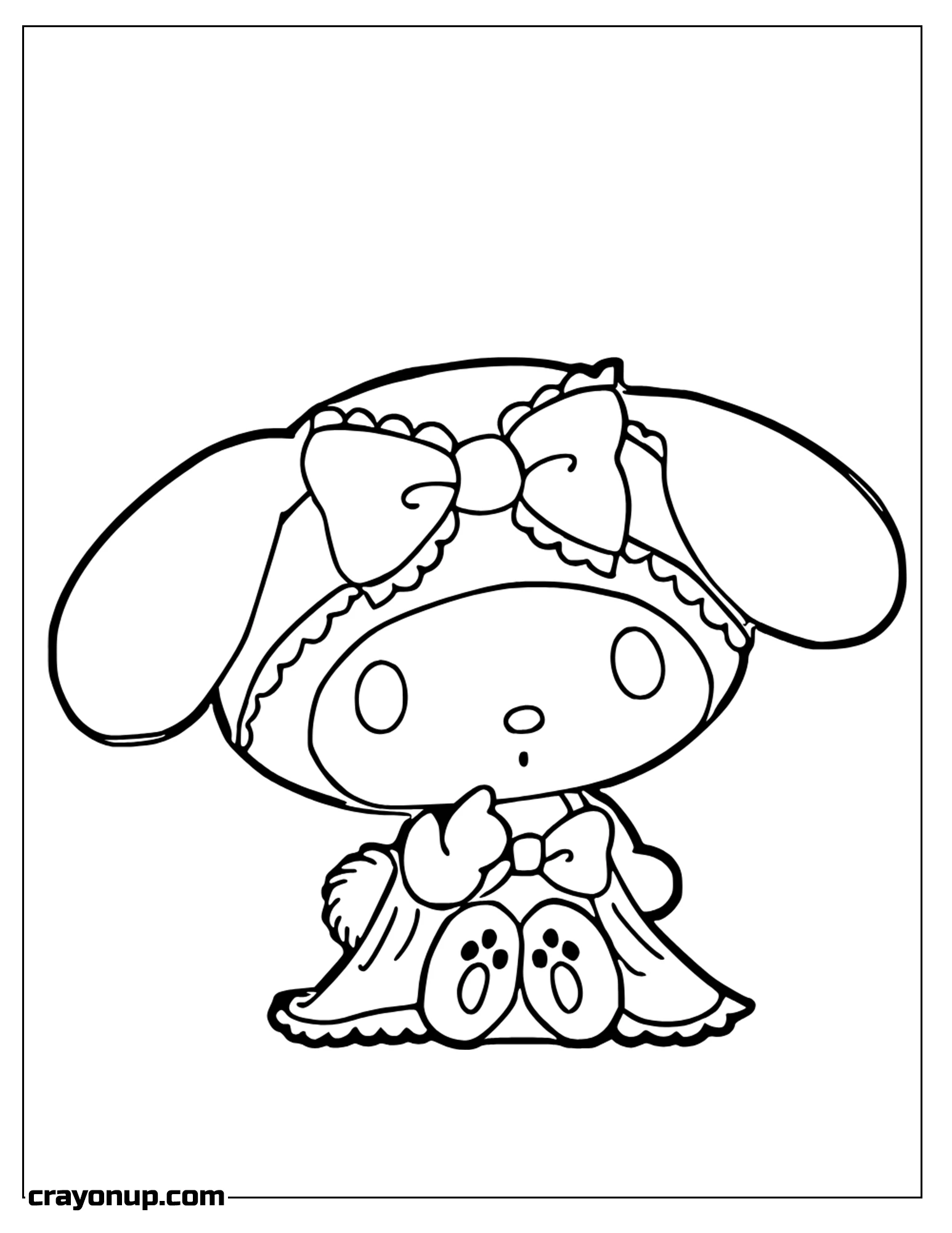 Coloring Page of Kawaii My Melody Adorable Coloring Page