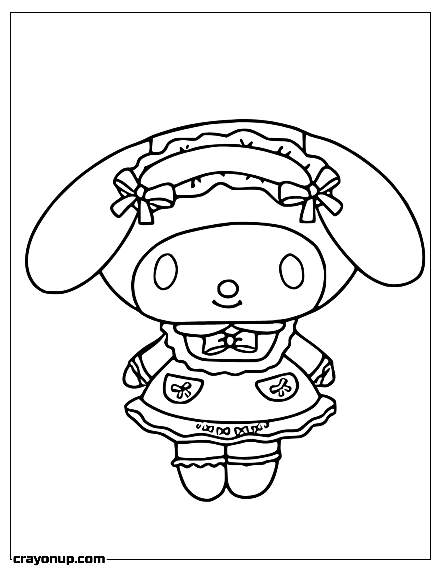 Coloring Page of Kawaii My Melody Coloring Sheet for Kids