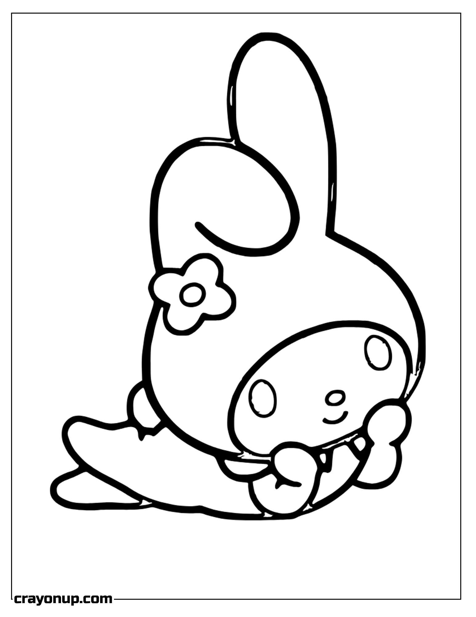 Coloring Page of Kawaii My Melody Easy Coloring Page