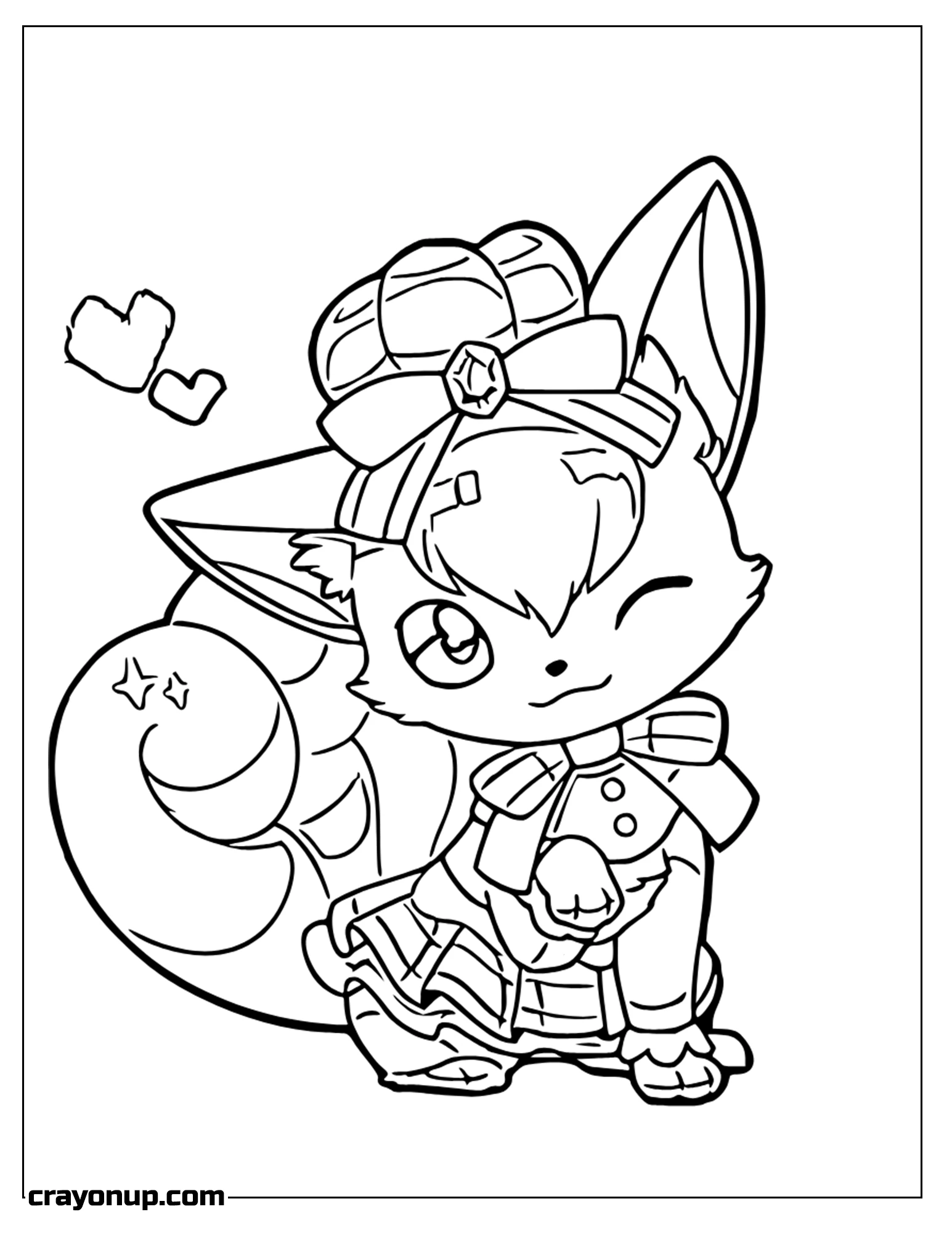 Coloring Page of Kawaii Vulpix Adorable Coloring Page