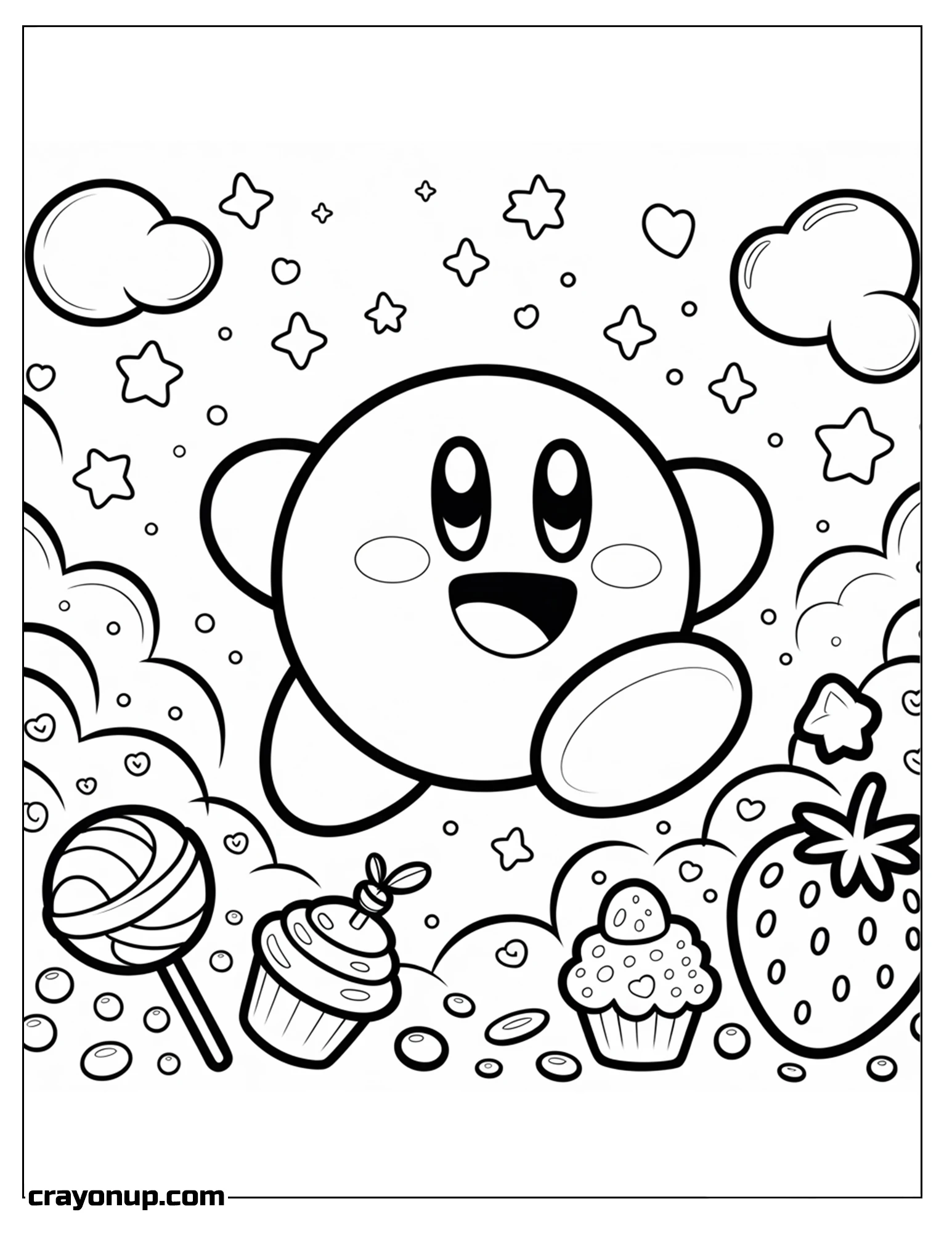 Coloring Page of Kirby Coloring Page – Simple & Fun
