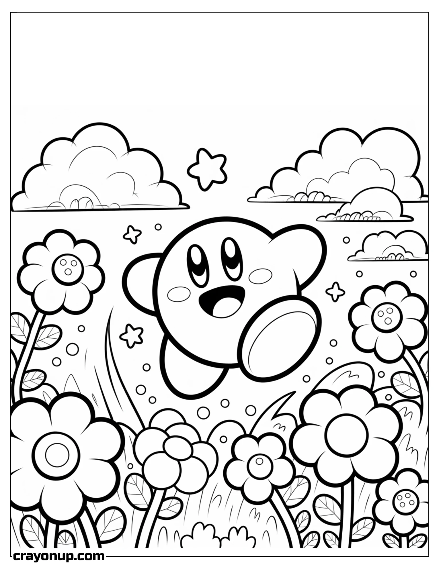 Coloring Page of Kirby Cute Coloring Page Printable