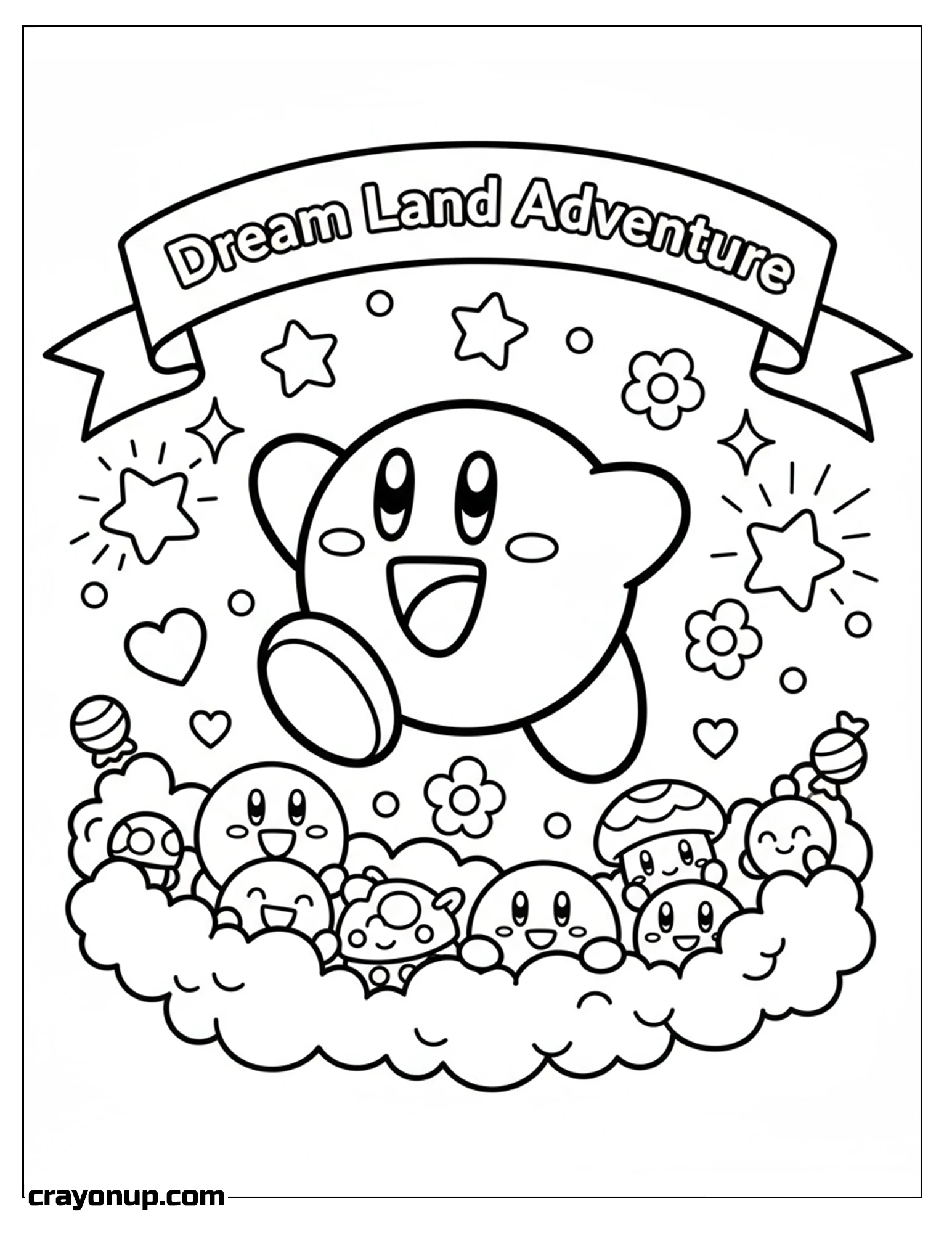 Coloring Page of Kirby Cute Coloring Page to Print