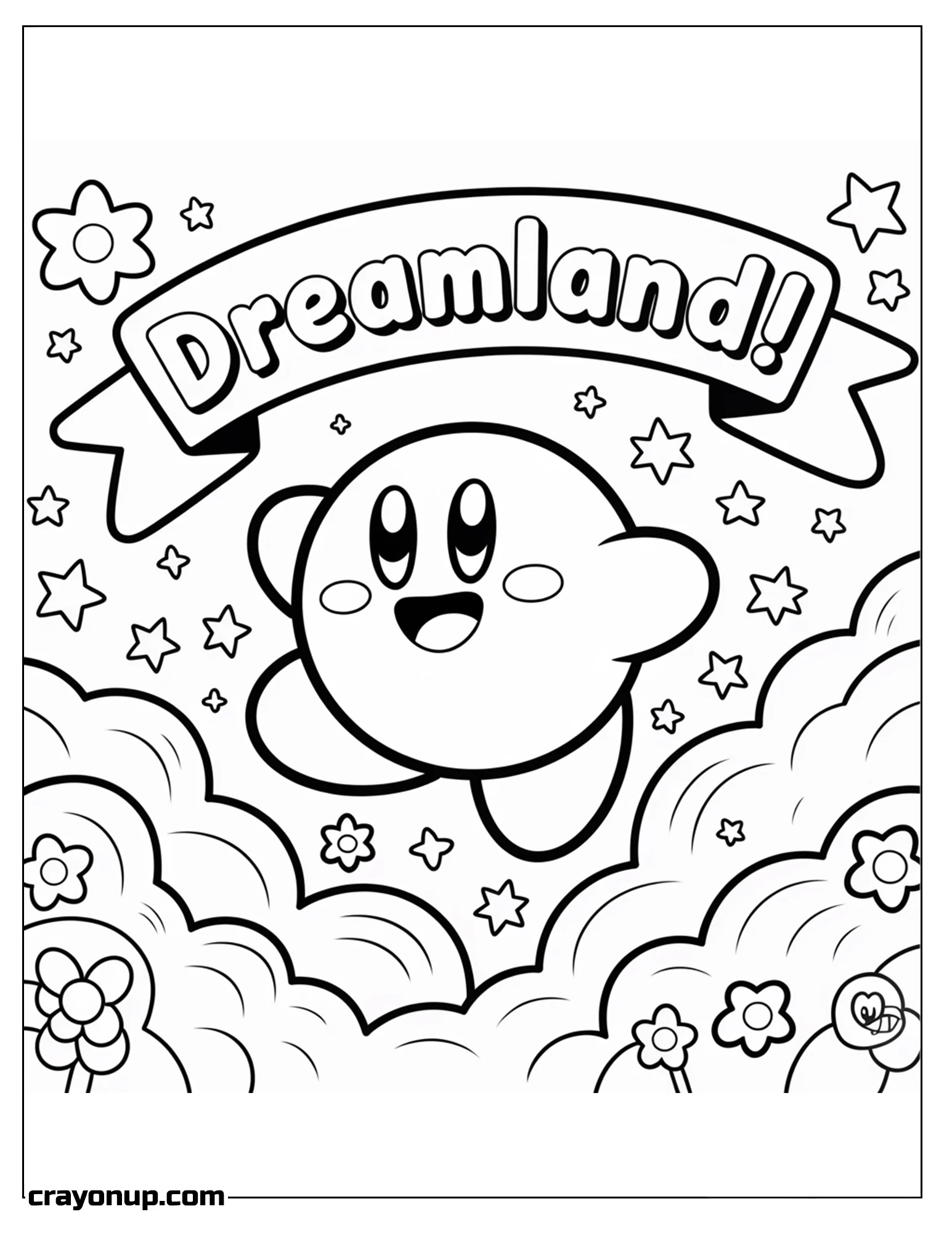 Coloring Page of Kirby Cute Coloring Sheet to Print