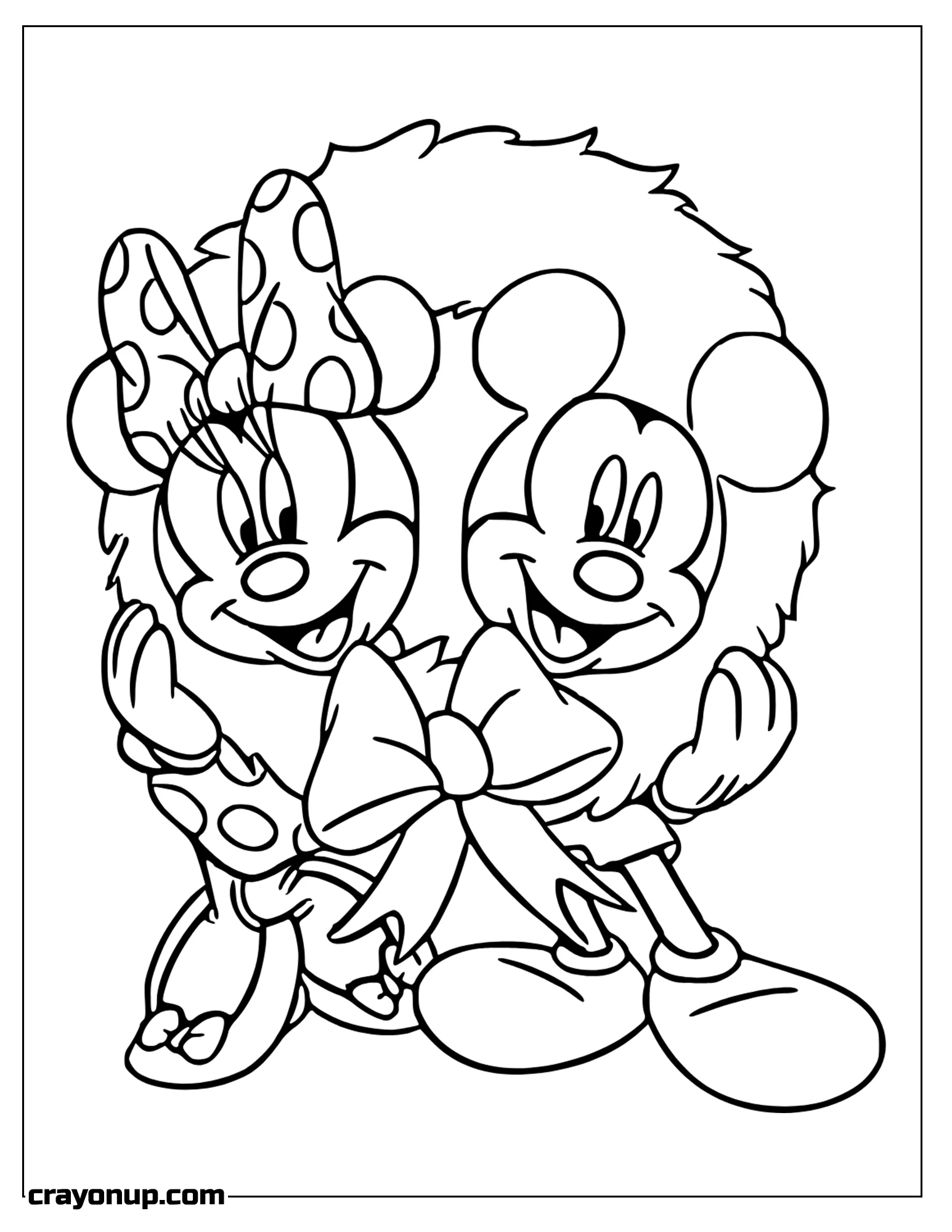 omyy Coloring Page of Mickey Mouse with Minnie Mouse