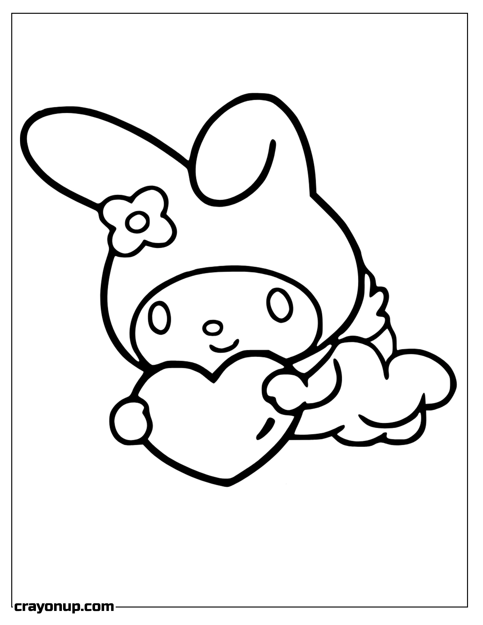 Coloring Page of My Melody Coloring Page – Simple & Cute