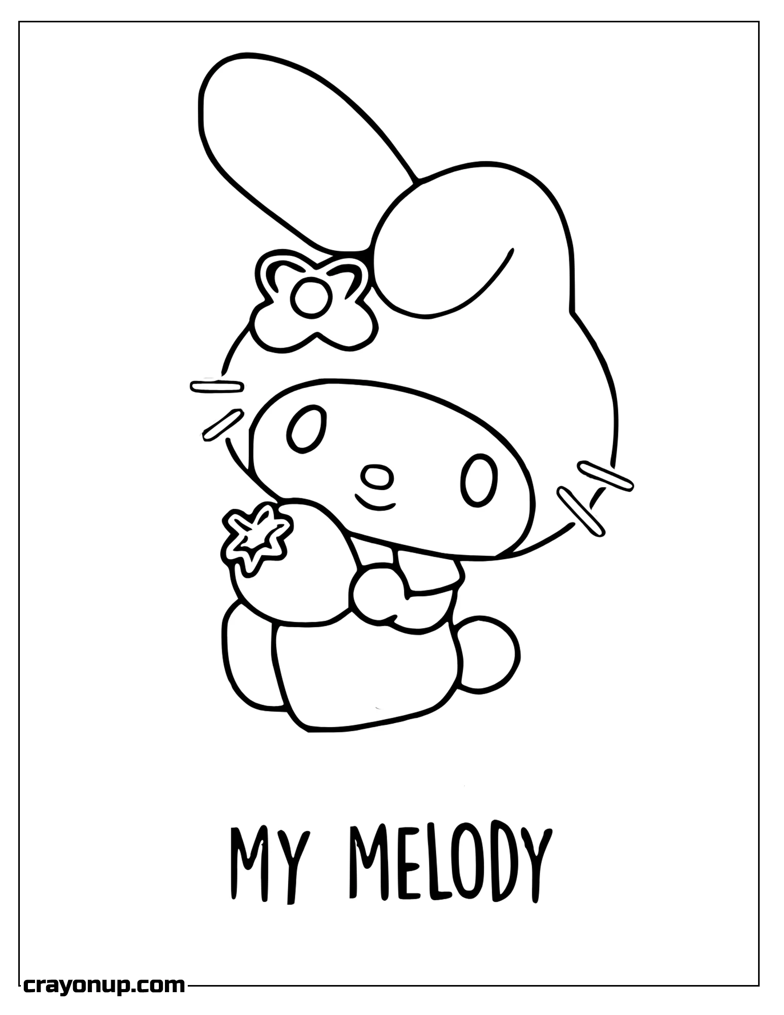 Coloring Page of My Melody Cute Coloring Page Printable