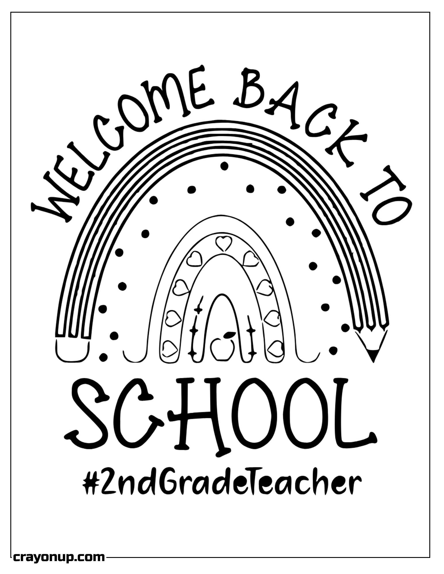 omyy Coloring Page of Pencil as Rainbow Welcome to Second Grade To color