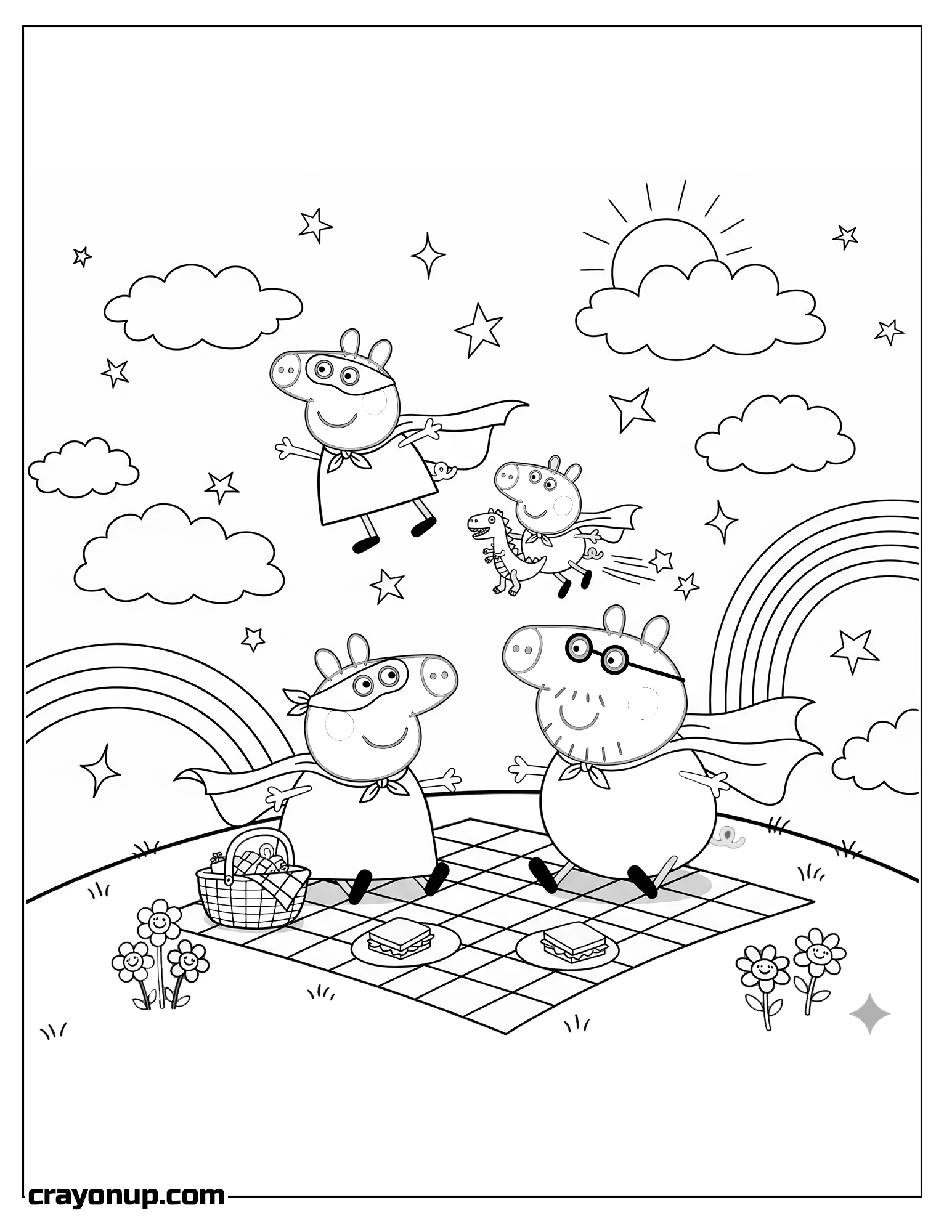 Coloring Page of Peppa Pig Simple Coloring Sheet to Color