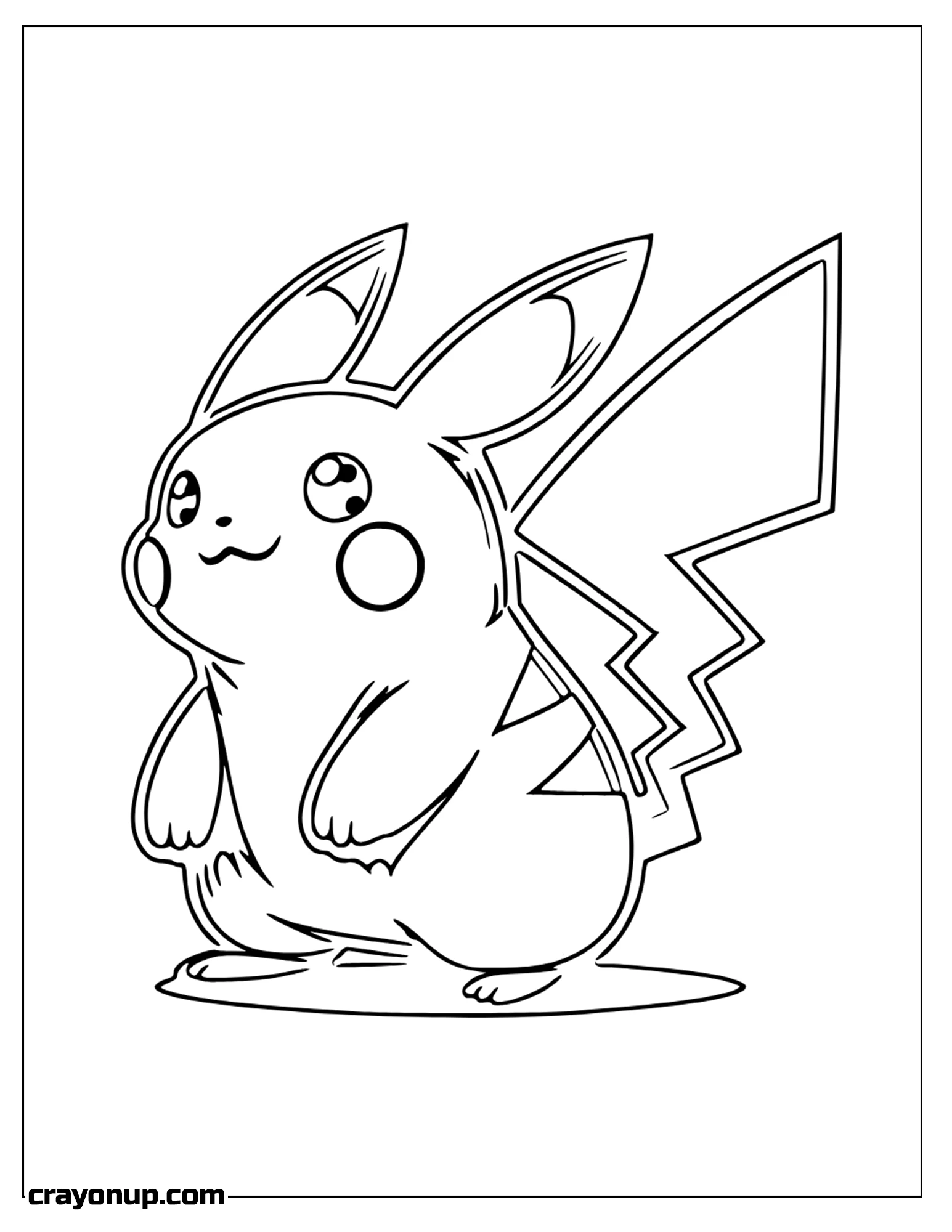 Coloring Page of Perfect Cute Pikachu To Color