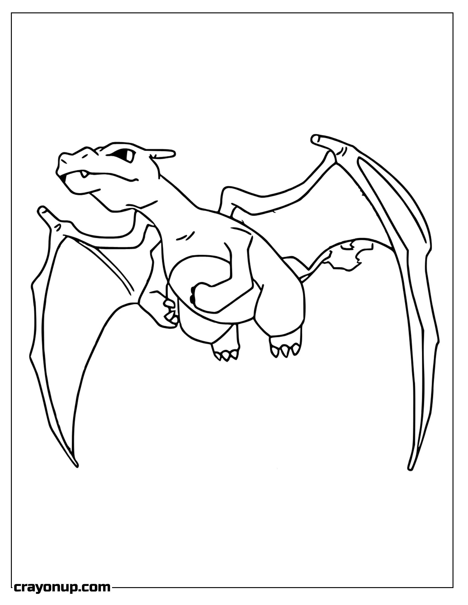 Coloring Page of Printable Charizard Simple Coloring Page