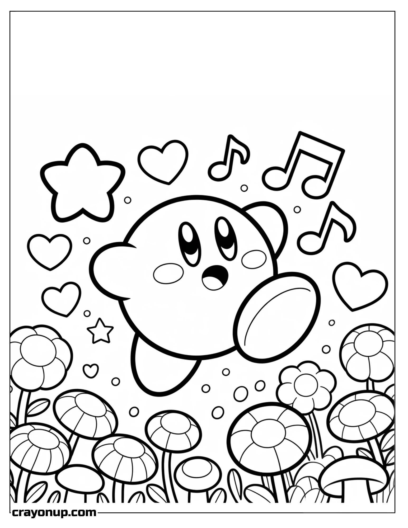 Coloring Page of Printable Kirby Simple Coloring Page