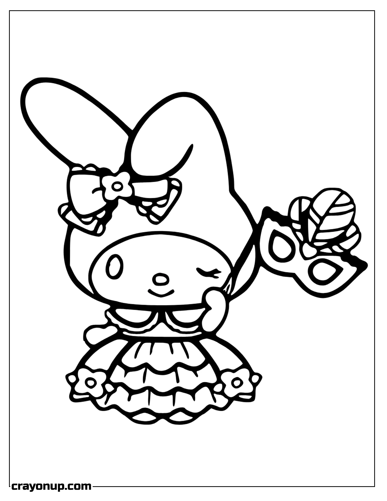 Coloring Page of Printable My Melody Simple Coloring Page