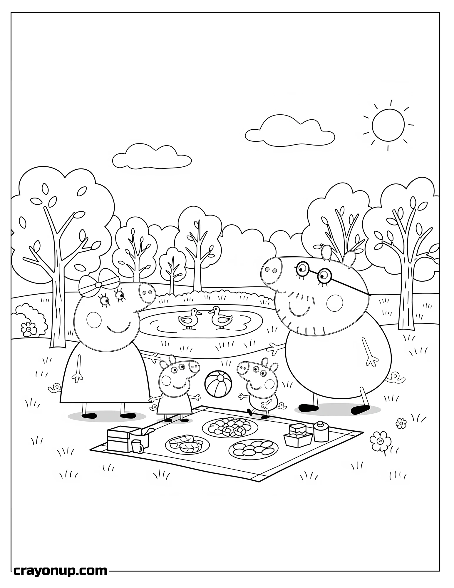 Coloring Page of Printable Peppa Pig Cute Coloring Page