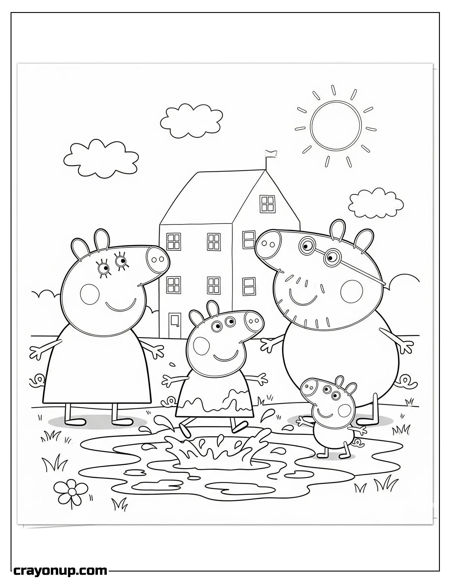 Coloring Page of Printable Peppa Pig Simple Coloring Page