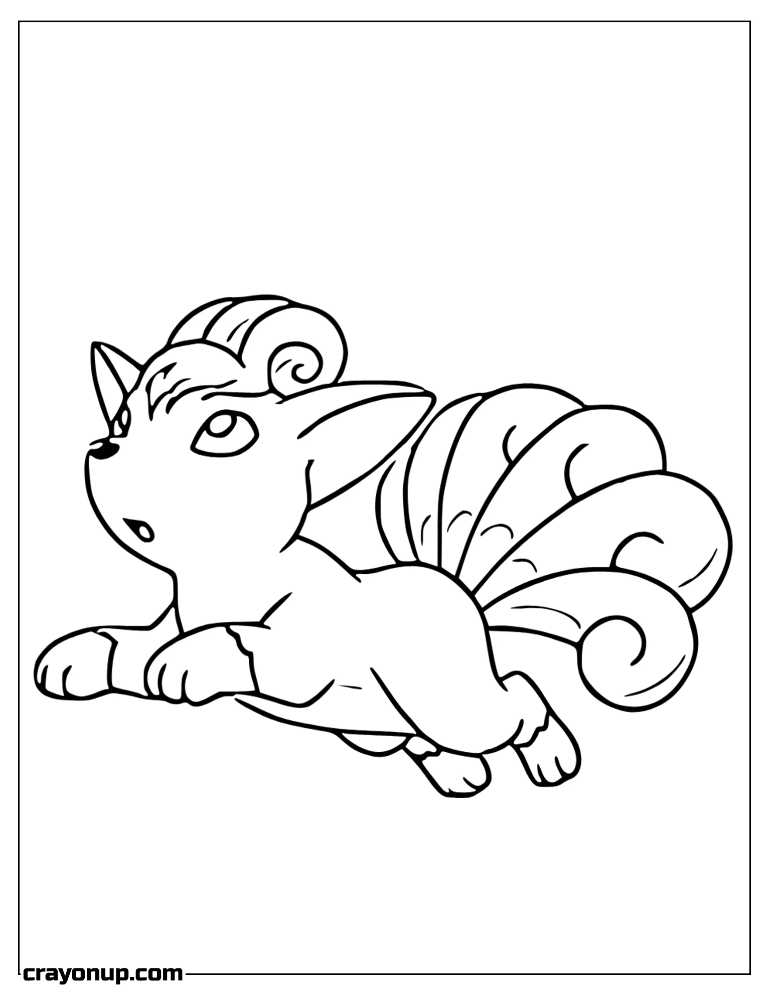 Coloring Page of Printable Vulpix Cute Coloring Page