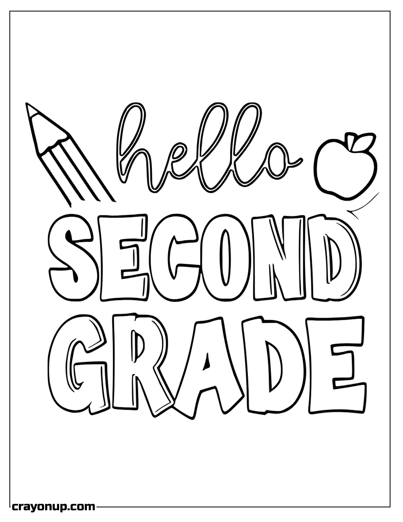 omyy Coloring Page of Printable Welcome to Second Grade Coloring Sheet